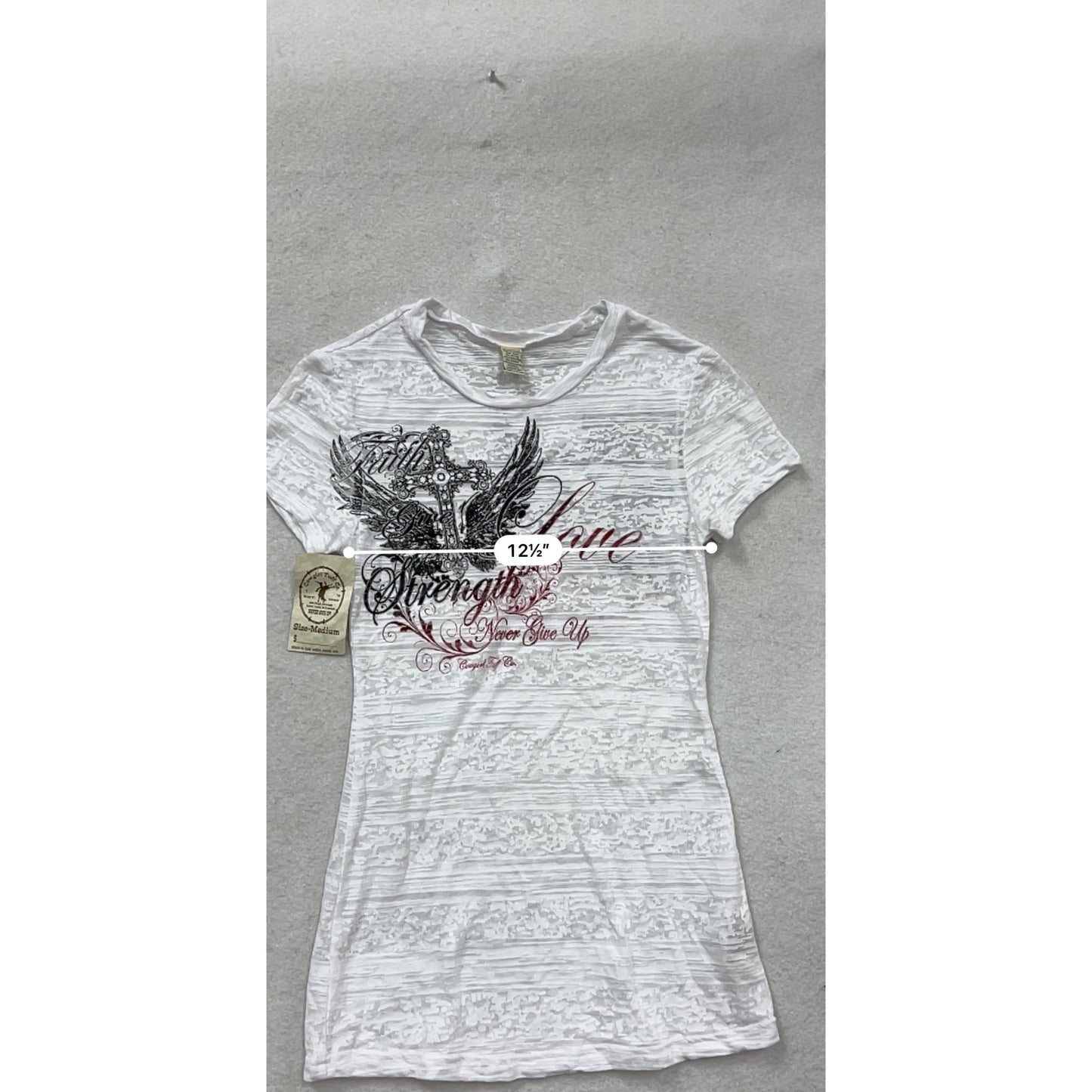 Medium White Graphic Tee By Remnant By Ck #134A