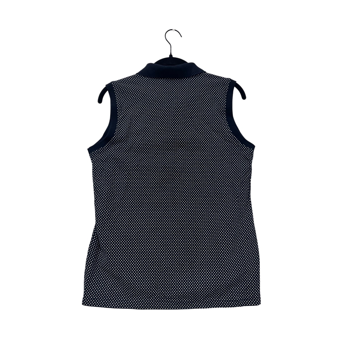 Tommy Hilfiger Womens Navy Polka Dot Sleeveless Zip Polo Vest #6818