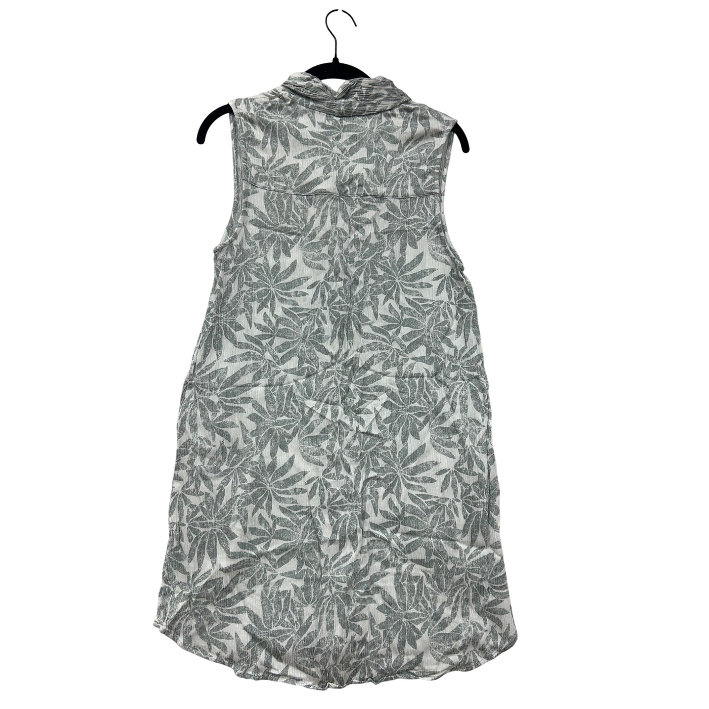 Amuse Womens Sleeveless Button-Front Dress With Leaf Print #6986