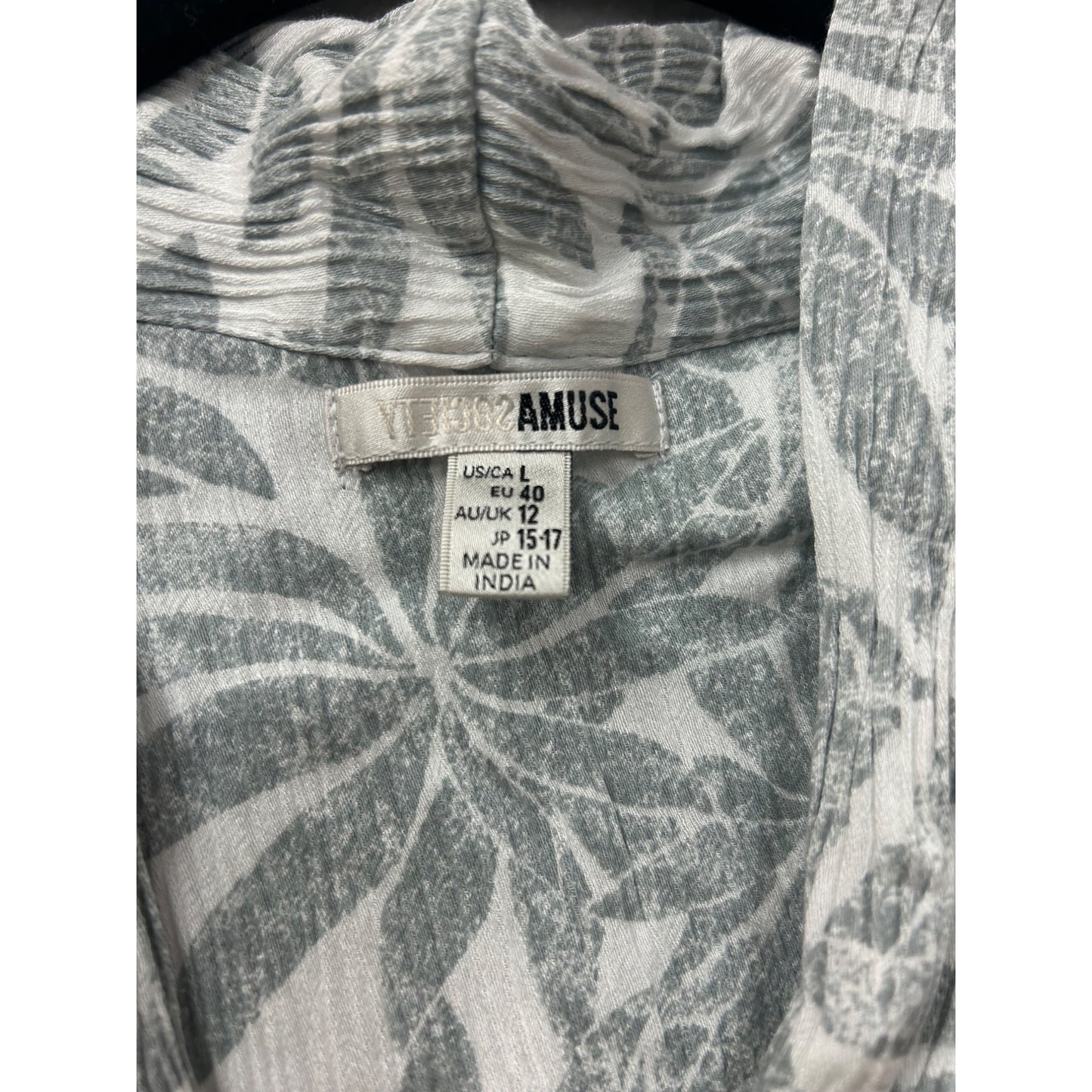 Amuse Womens Sleeveless Button-Front Dress With Leaf Print #6986
