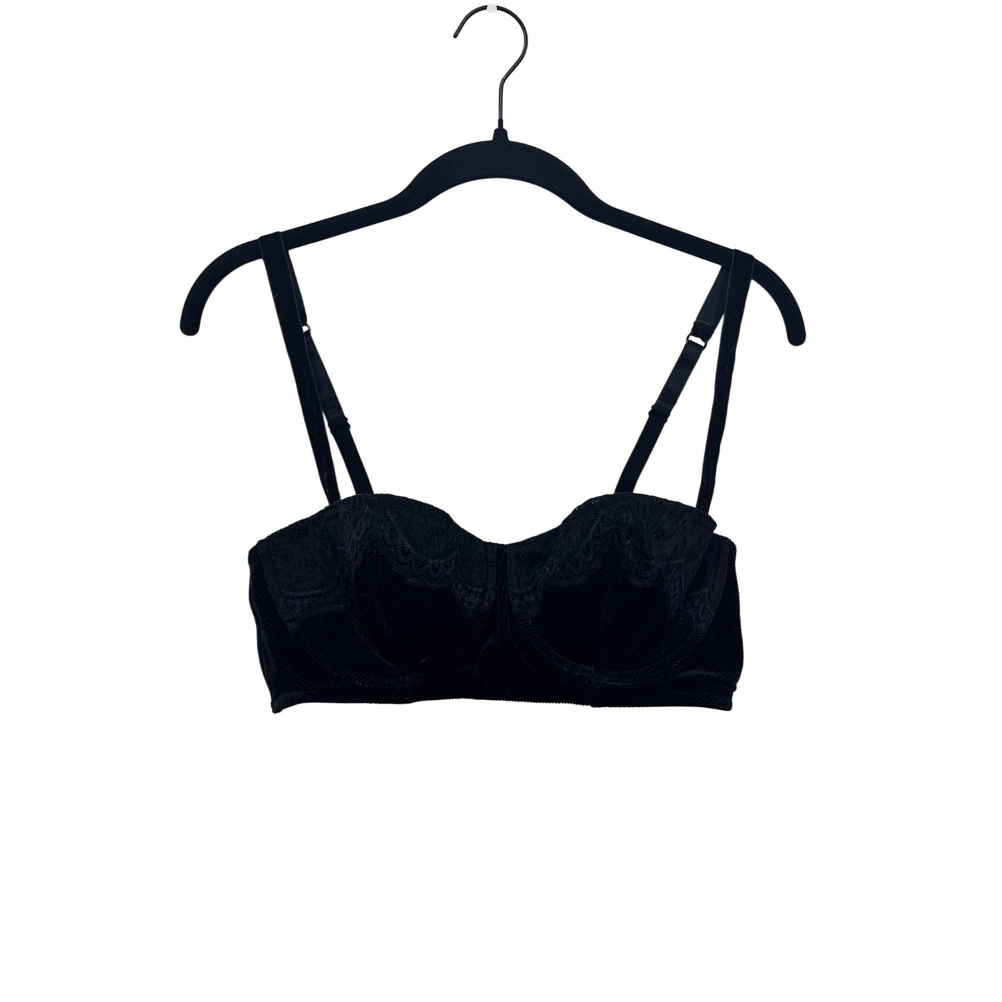 Adore Me Womens Black Corduroy Bra 32DD #8168