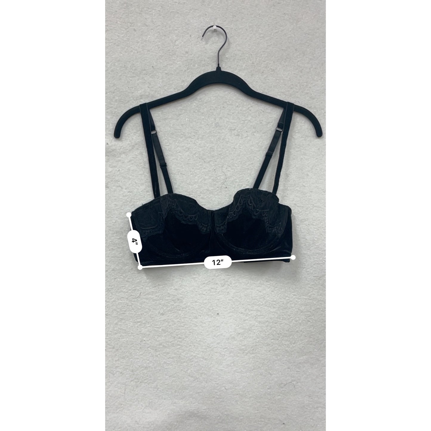 Adore Me Womens Black Corduroy Bra 32DD #8168