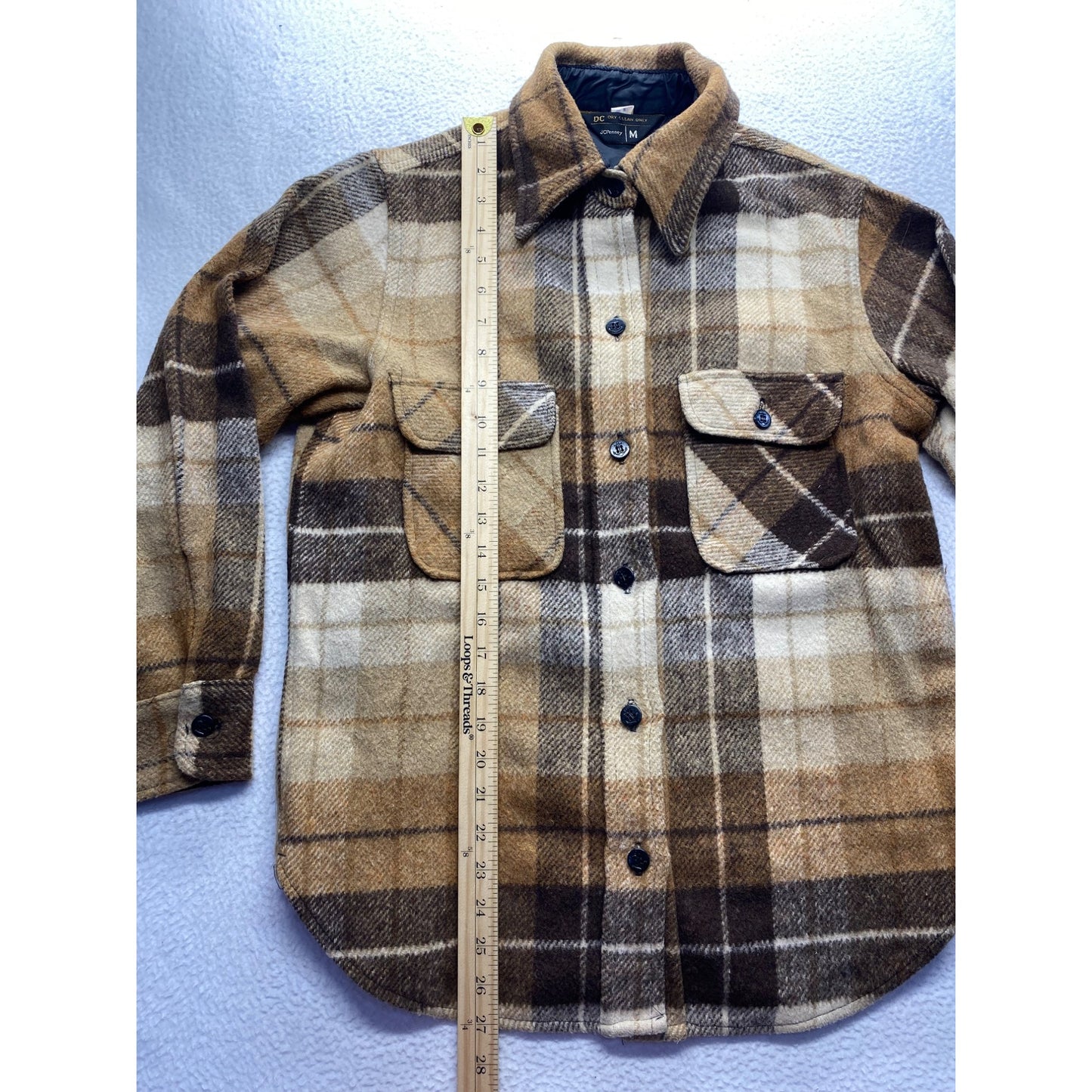 Vintage JCPenney Womens Medium Plaid Flannel Jacket #7203