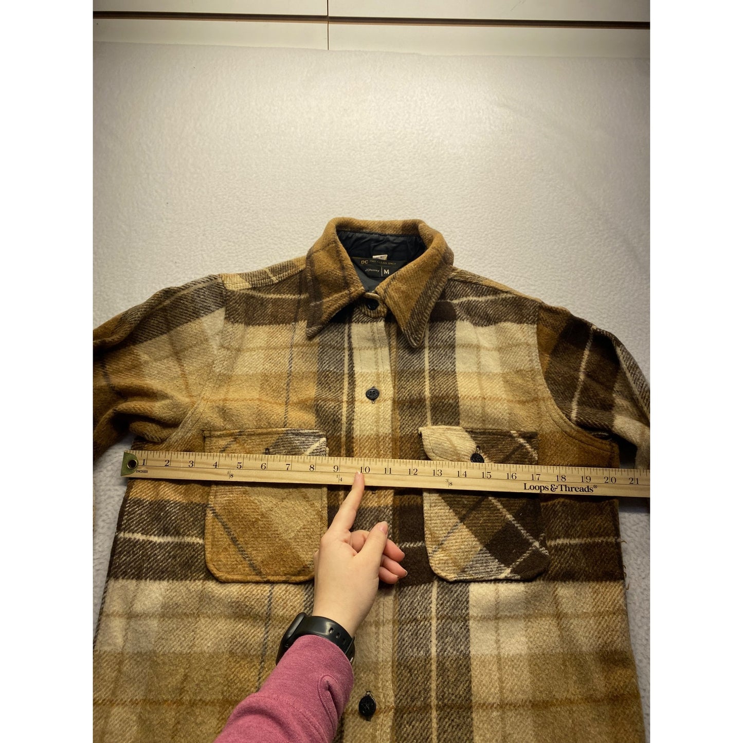 Vintage JCPenney Womens Medium Plaid Flannel Jacket #7203