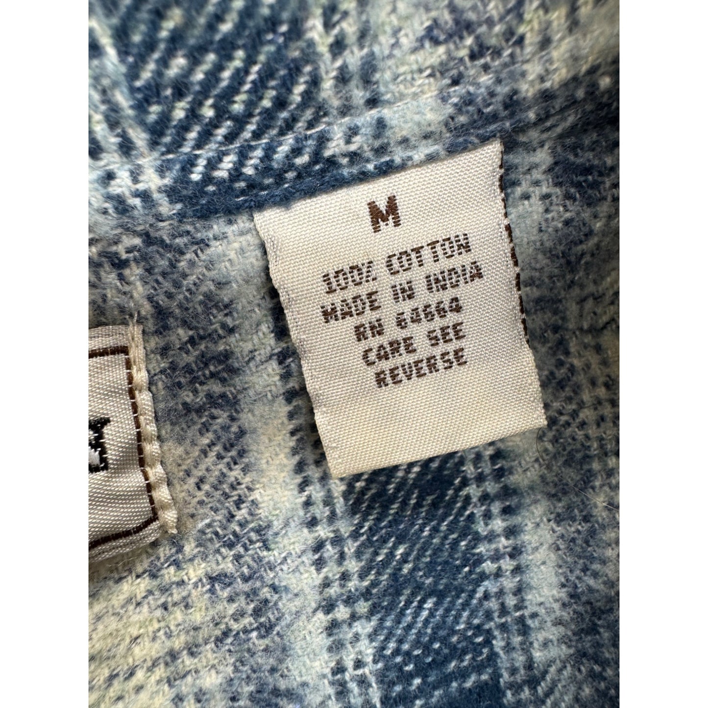Proton Blue & White Plaid Cotton Shirt Size M #9064