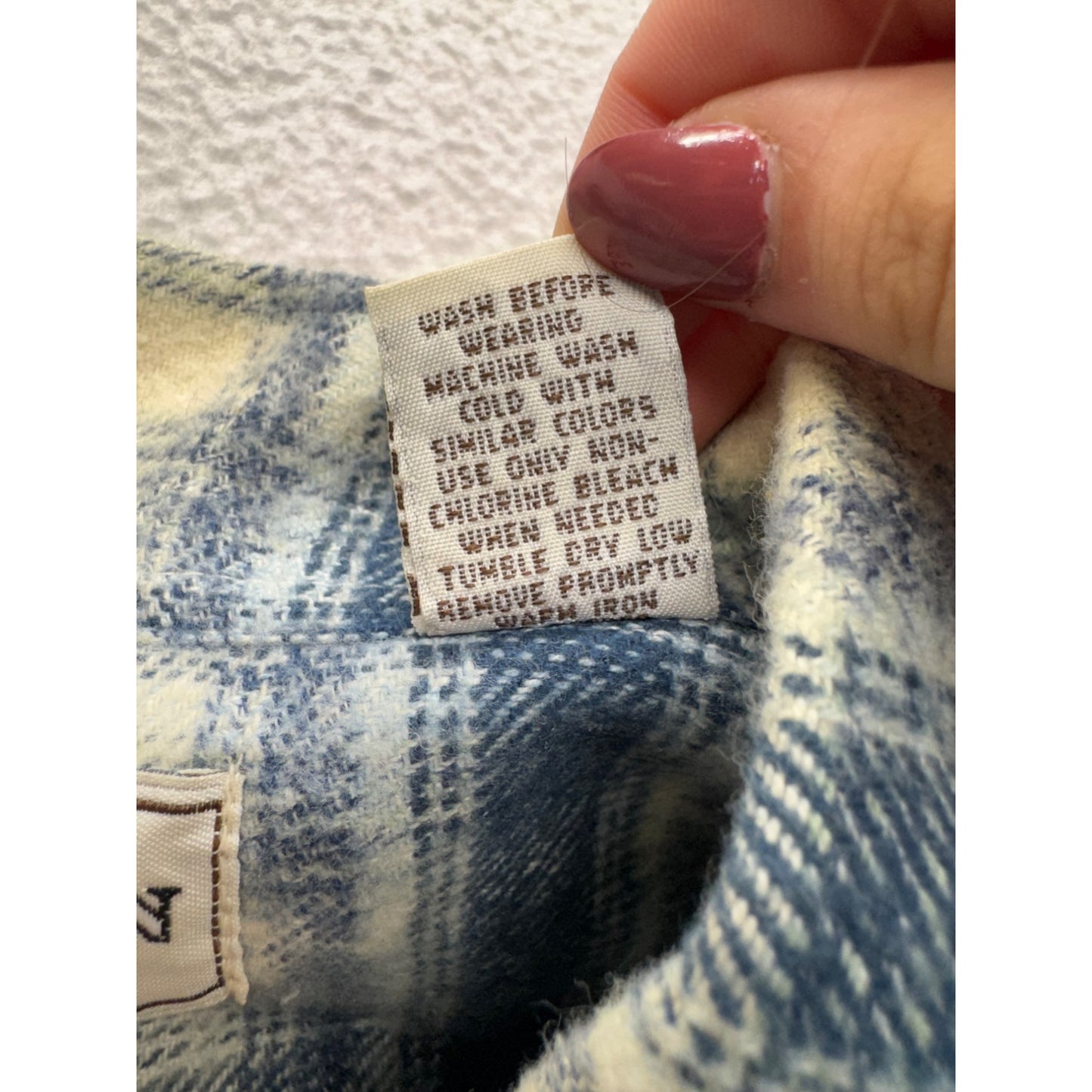 Proton Blue & White Plaid Cotton Shirt Size M #9064