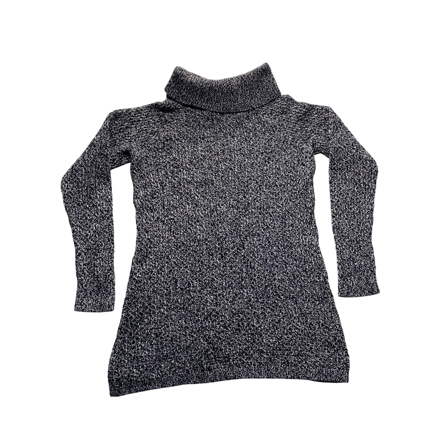 Black & White Knit Turtleneck Sweater Dress By Bass #7216