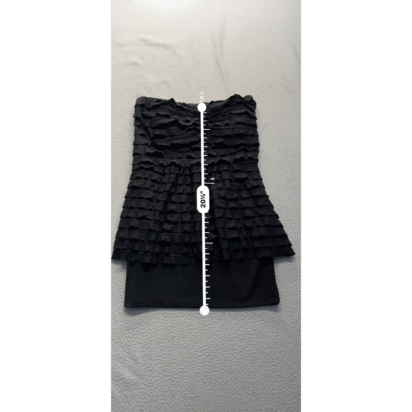 Fresh Of LA Black Ruffle Layered Strapless Dress M Polyester/Spandex #7759