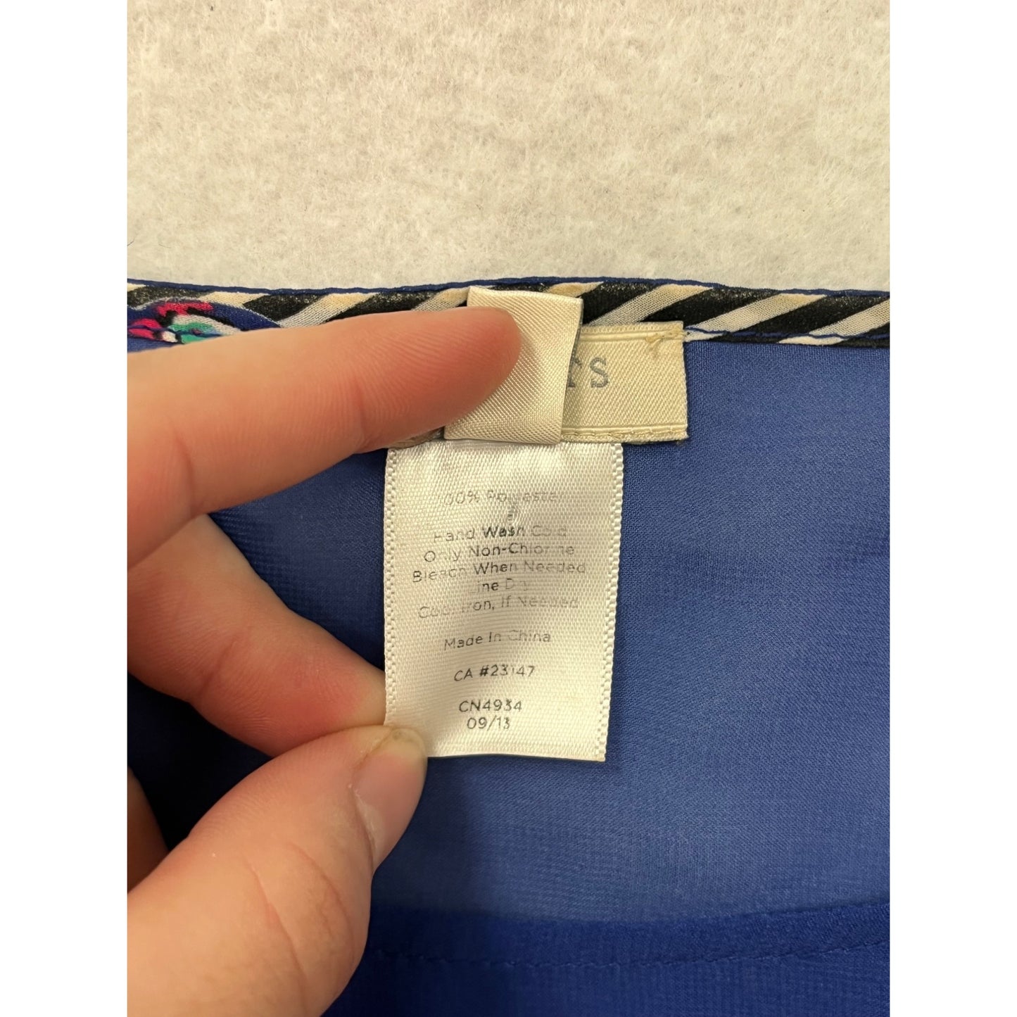 Talbots Womens Floral & Striped Waterfall Top Small/Medium Blue Multicolor #6932