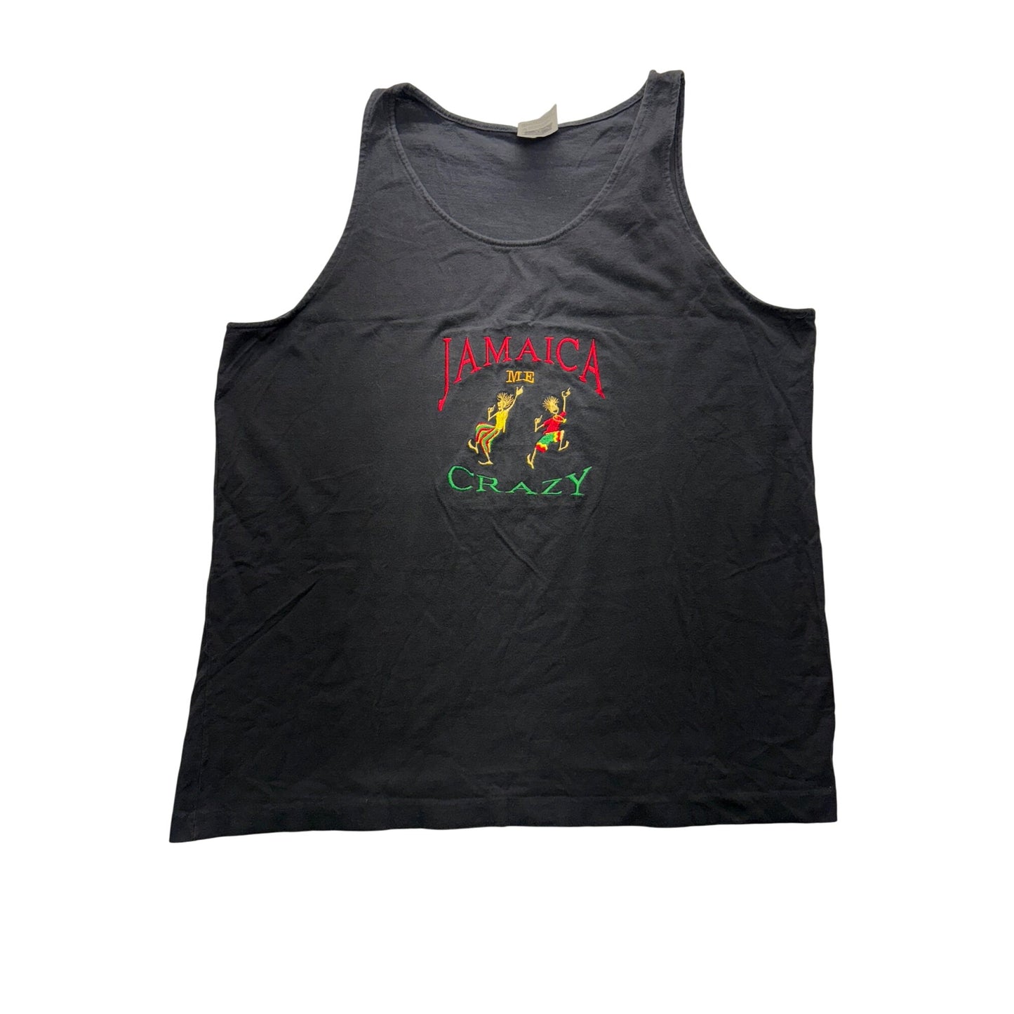 Jamaica Me Crazy Black Tank Top X-Large #7578