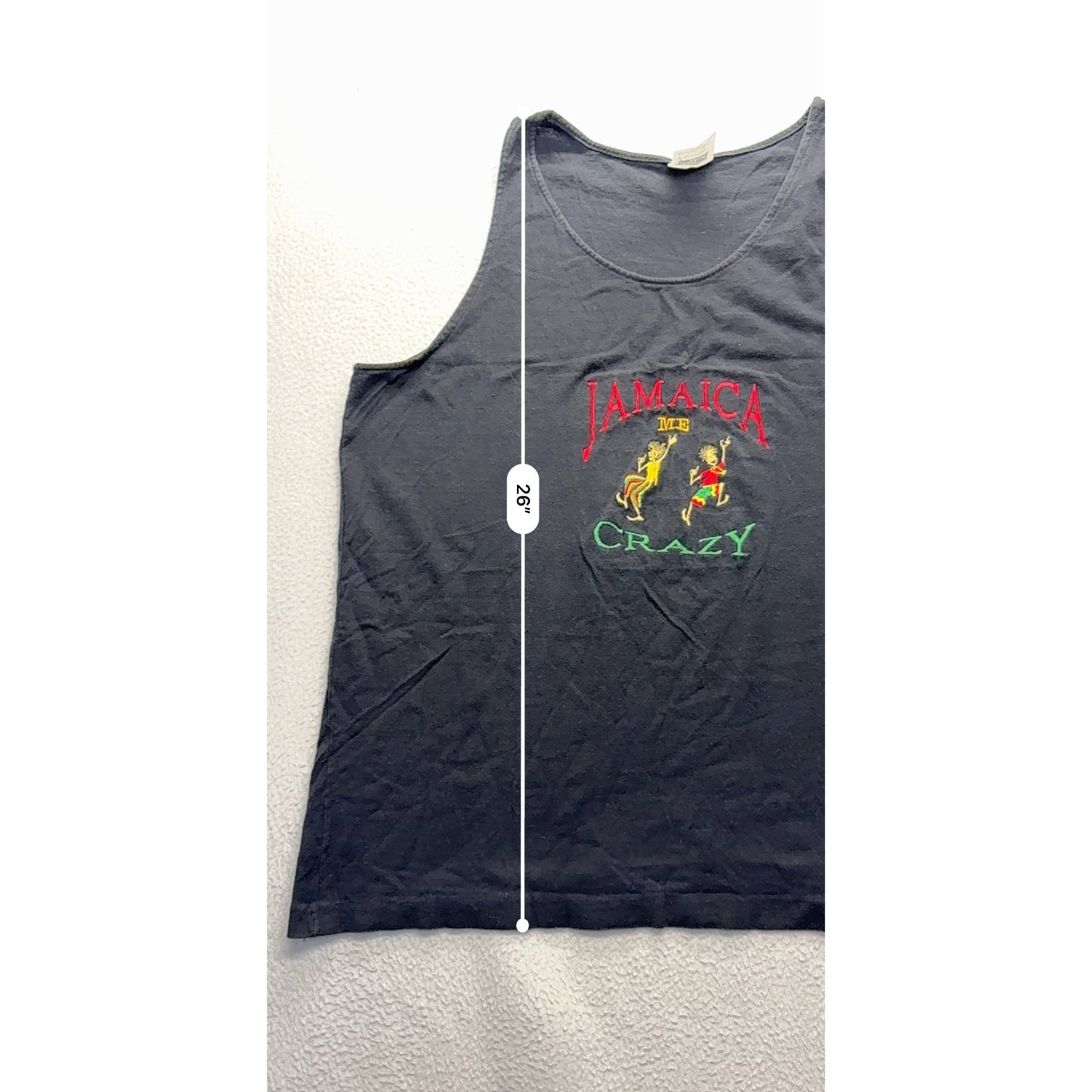 Jamaica Me Crazy Black Tank Top X-Large #7578