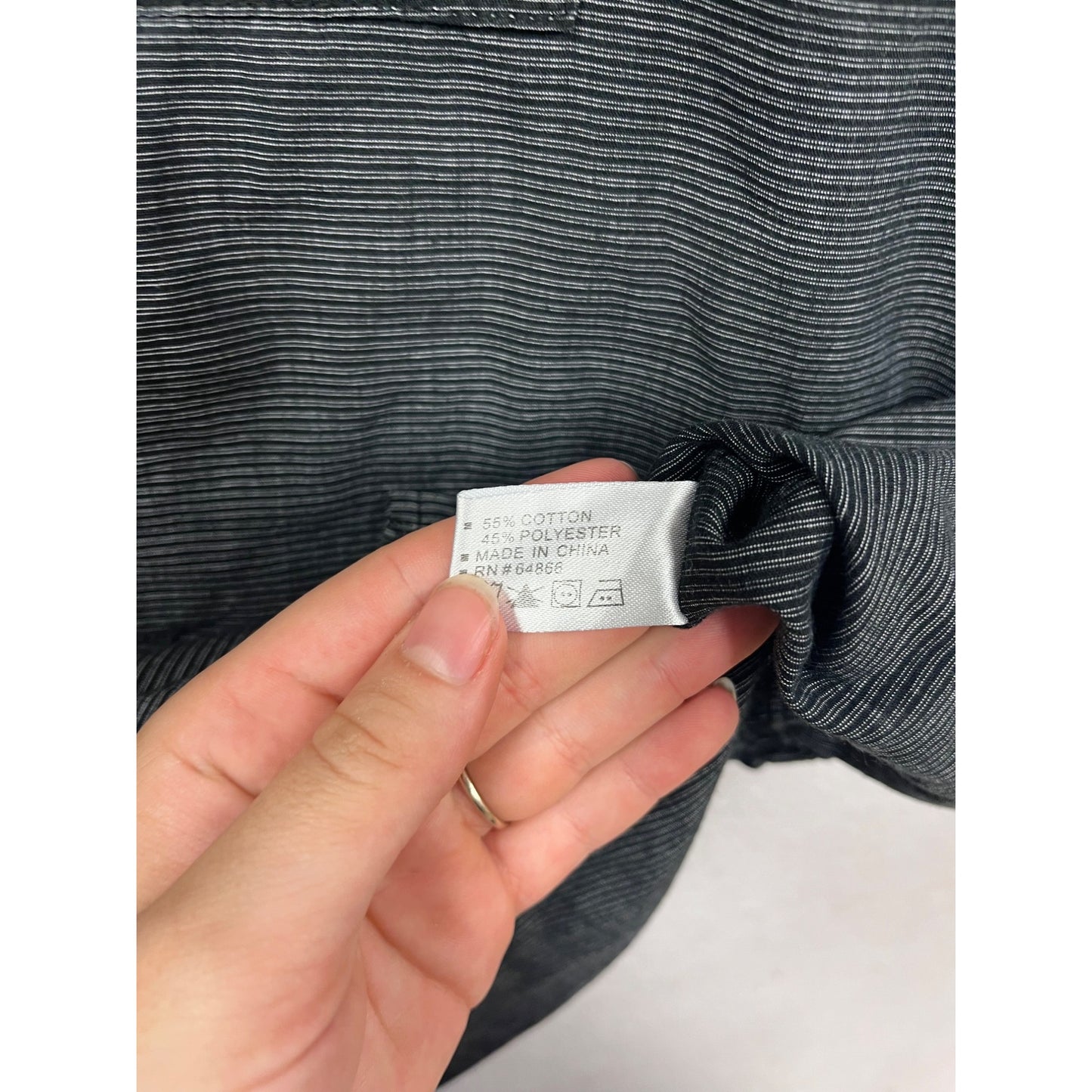 Ecko Unltd. 3XB Grey Striped Long Sleeve Button-Up Shirt #854A