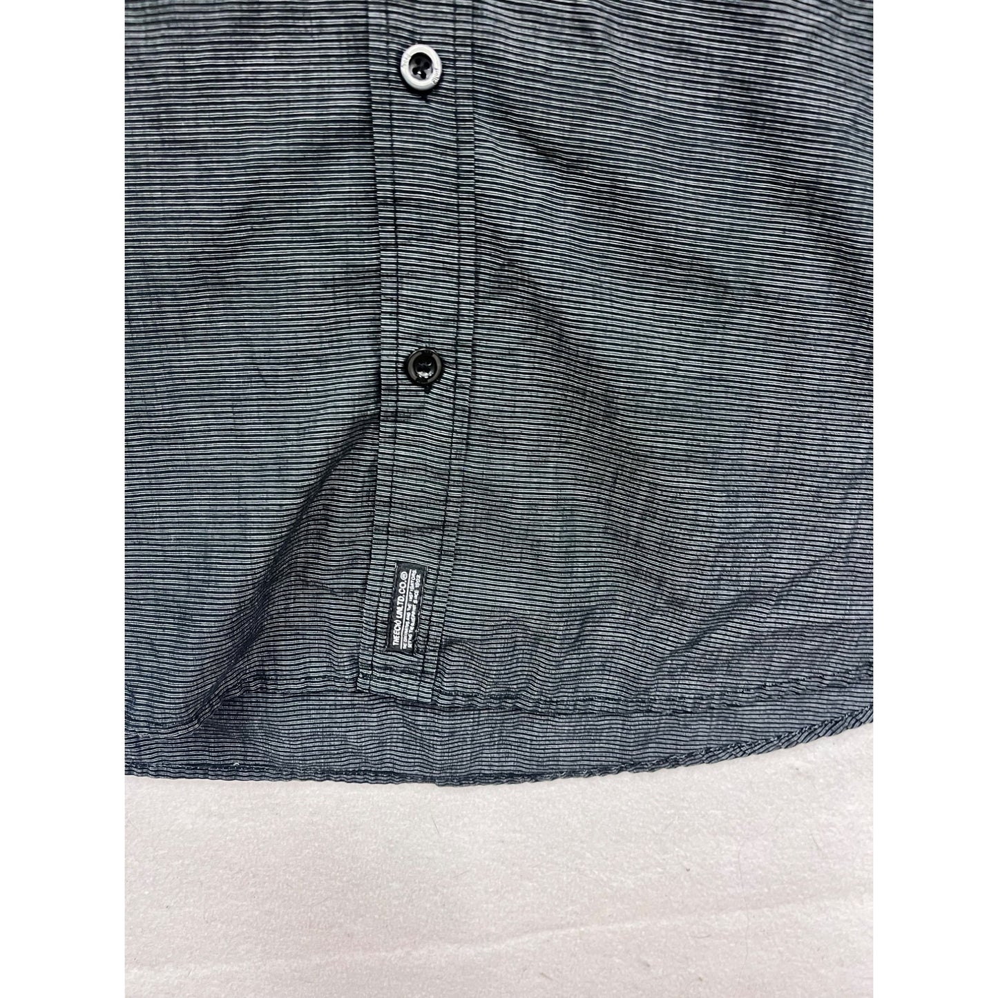 Ecko Unltd. 3XB Grey Striped Long Sleeve Button-Up Shirt #854A