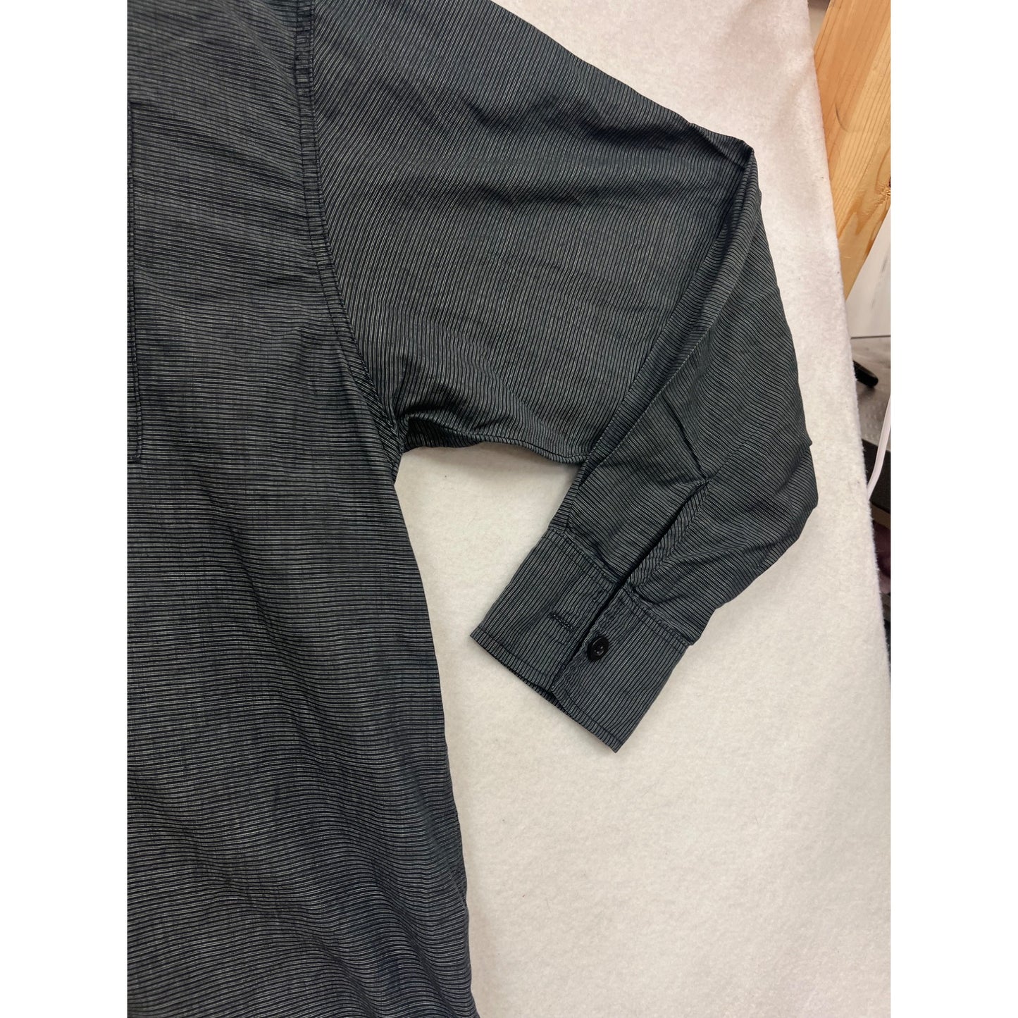 Ecko Unltd. 3XB Grey Striped Long Sleeve Button-Up Shirt #854A