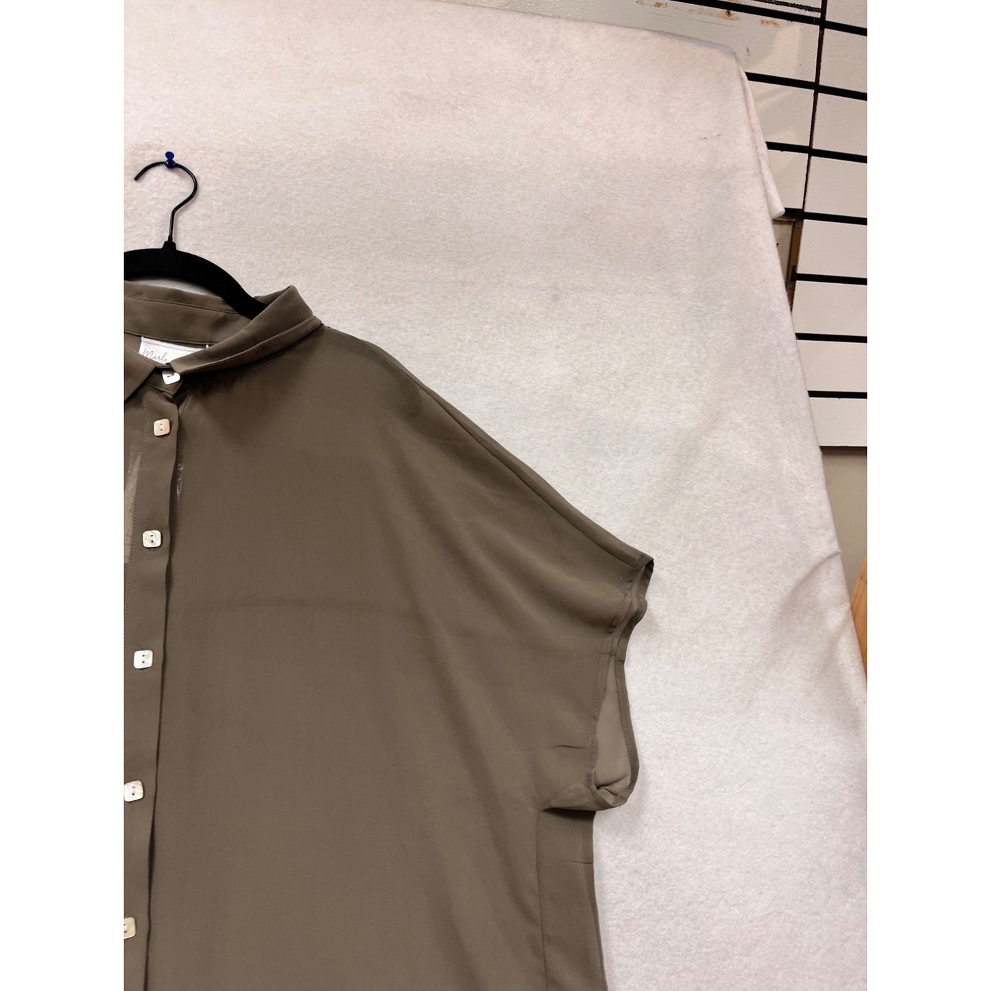 Chicos Mark Wynne Taupe Button-Up Shirt Dress L #884A