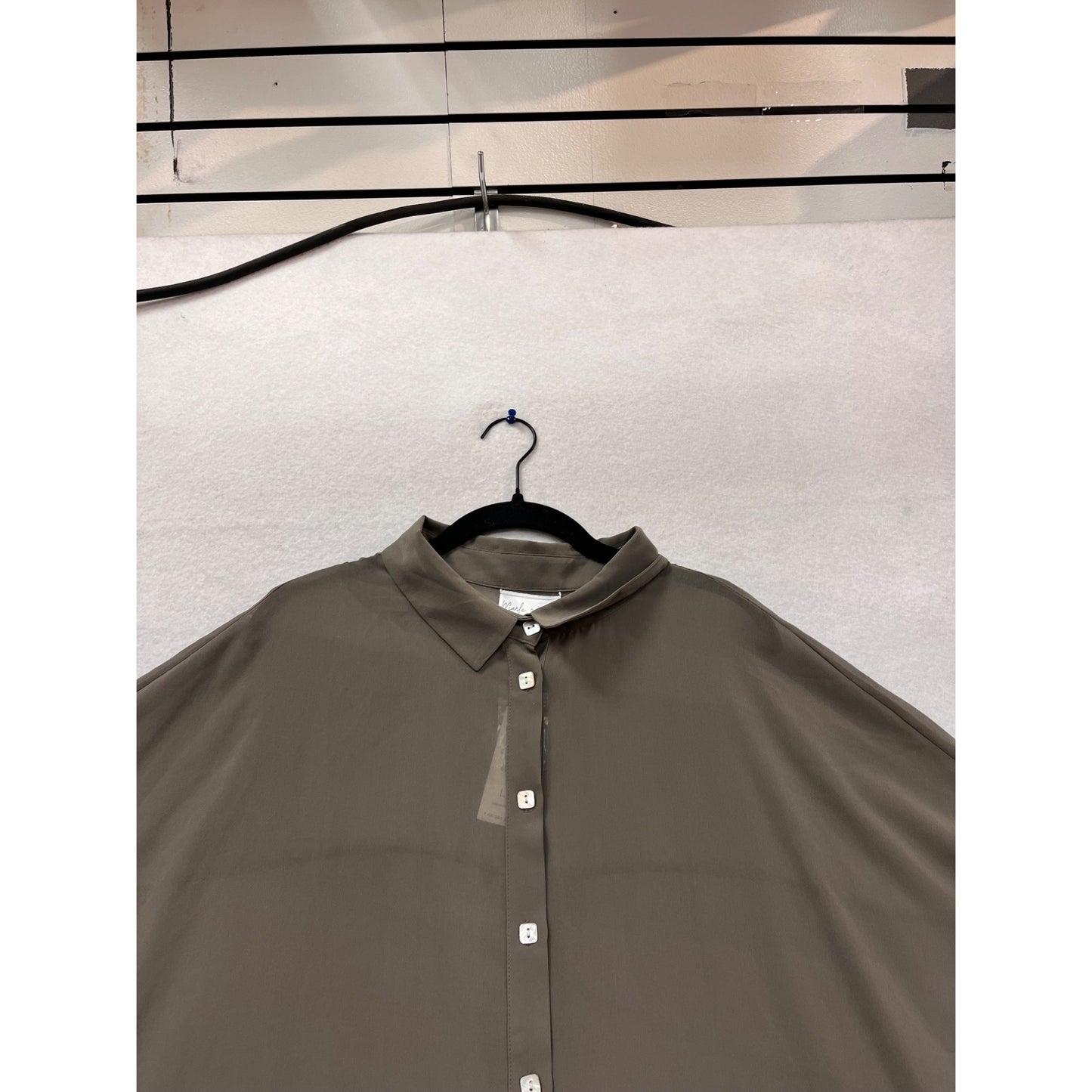 Chicos Mark Wynne Taupe Button-Up Shirt Dress L #884A