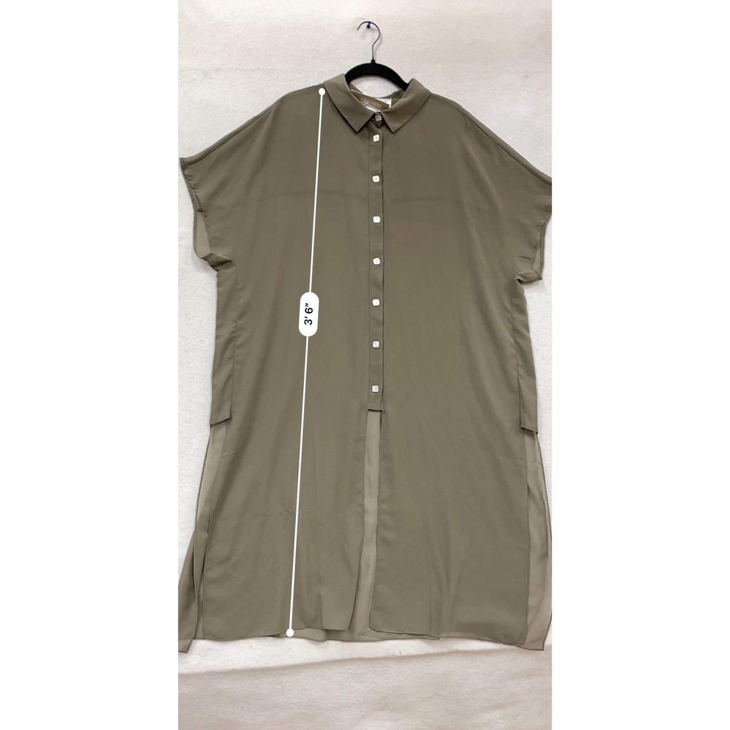 Chicos Mark Wynne Taupe Button-Up Shirt Dress L #884A