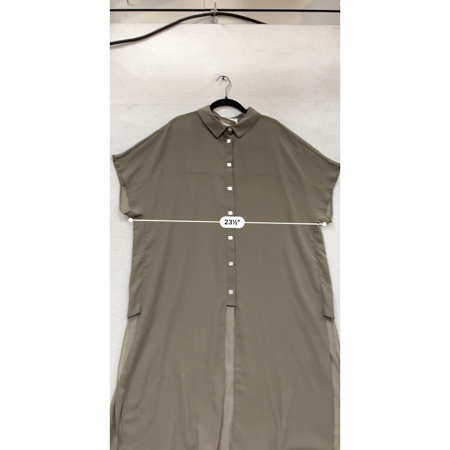 Chicos Mark Wynne Taupe Button-Up Shirt Dress L #884A