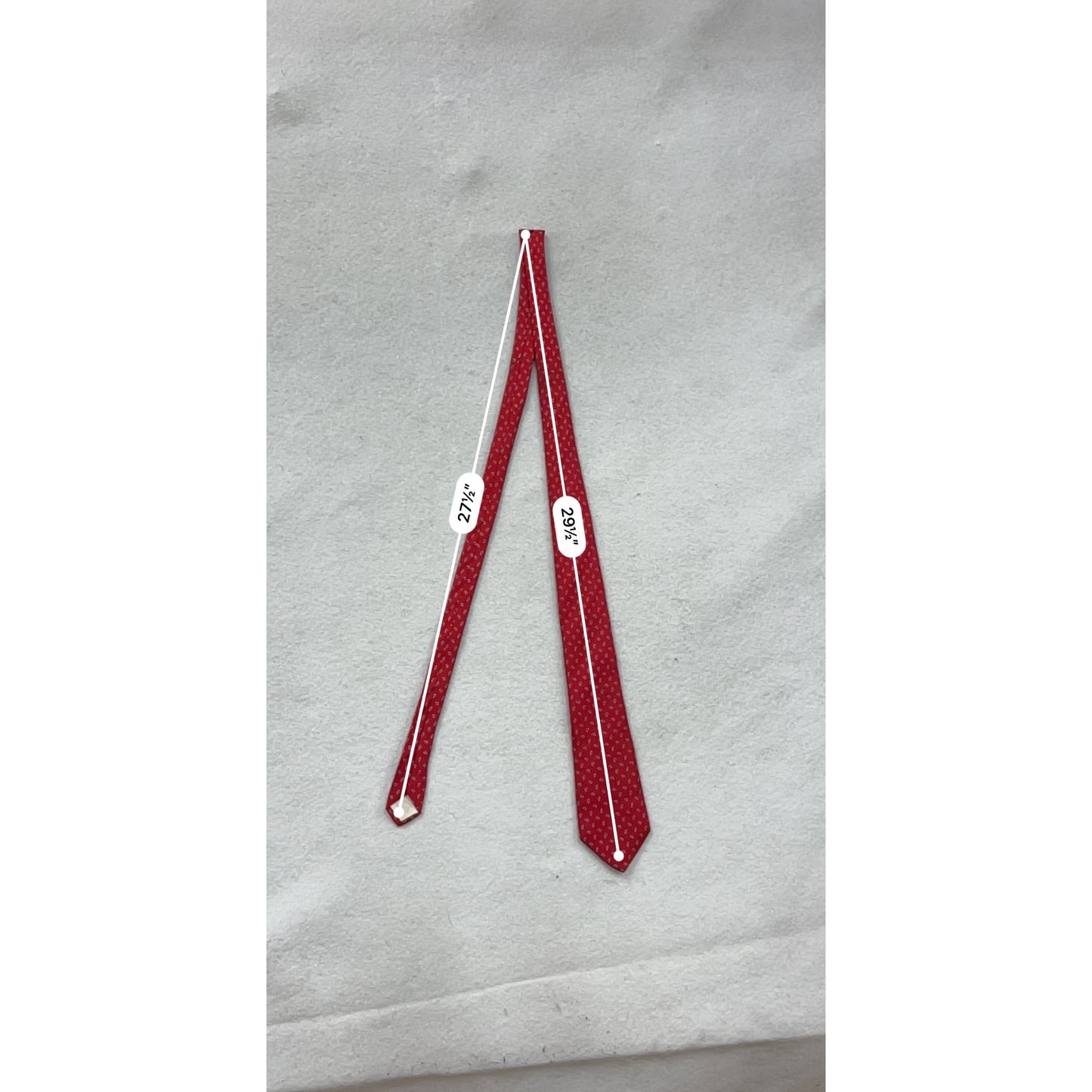 Red Silk Tie With Small Geometric Patterns By FC #8664