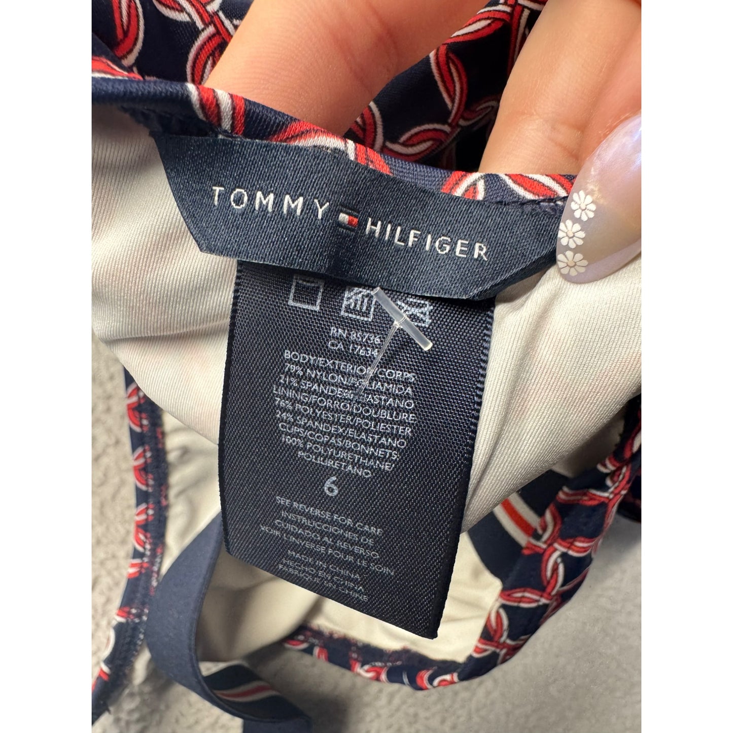Tommy Hilfiger Patterned One-Piece Swimsuit #7233