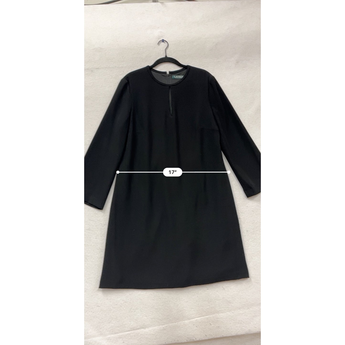 Lauren Ralph Lauren Black Long-Sleeve A-Line Dress Size 14 #798A