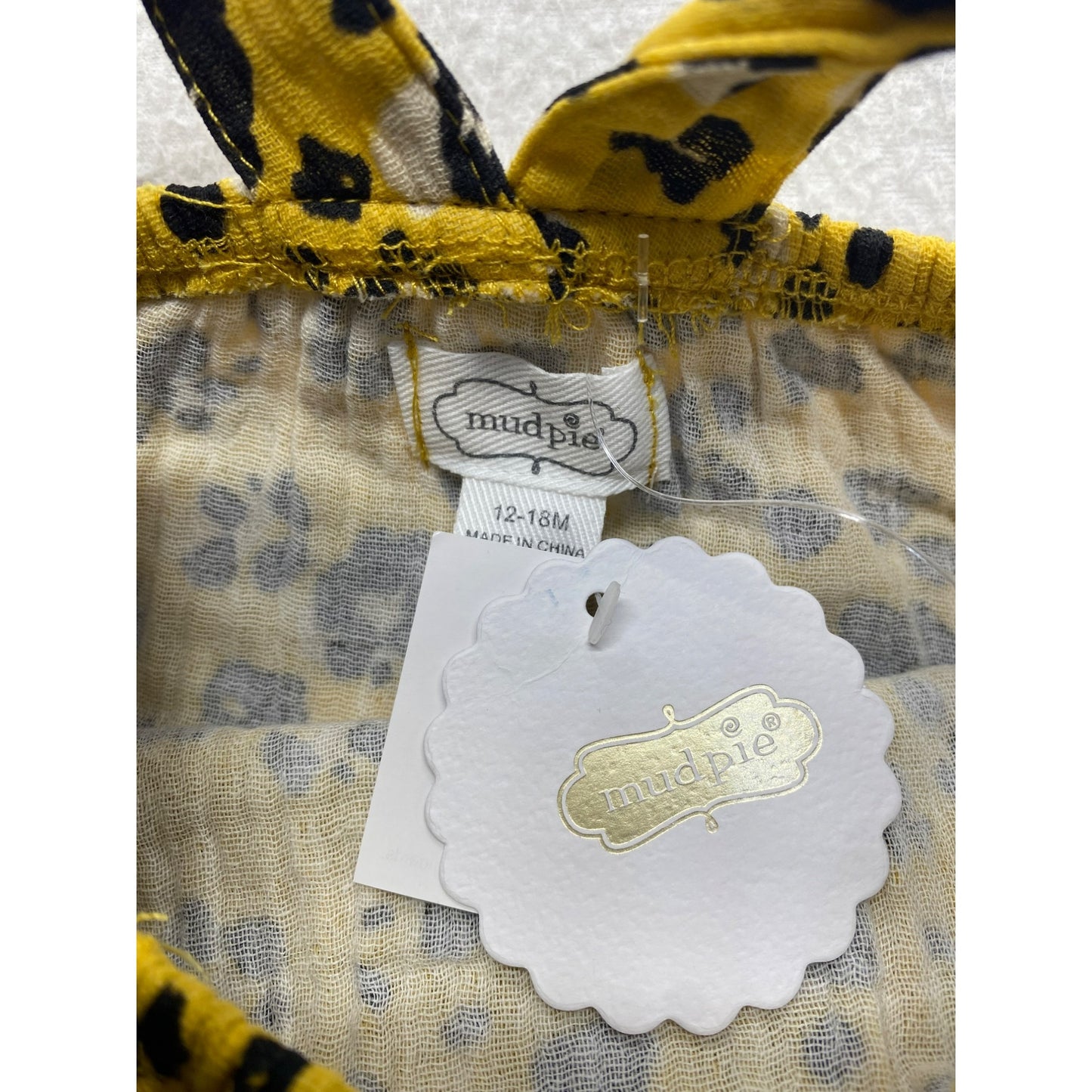 NWT Yellow Leopard Print Baby By Mud Pie #5888