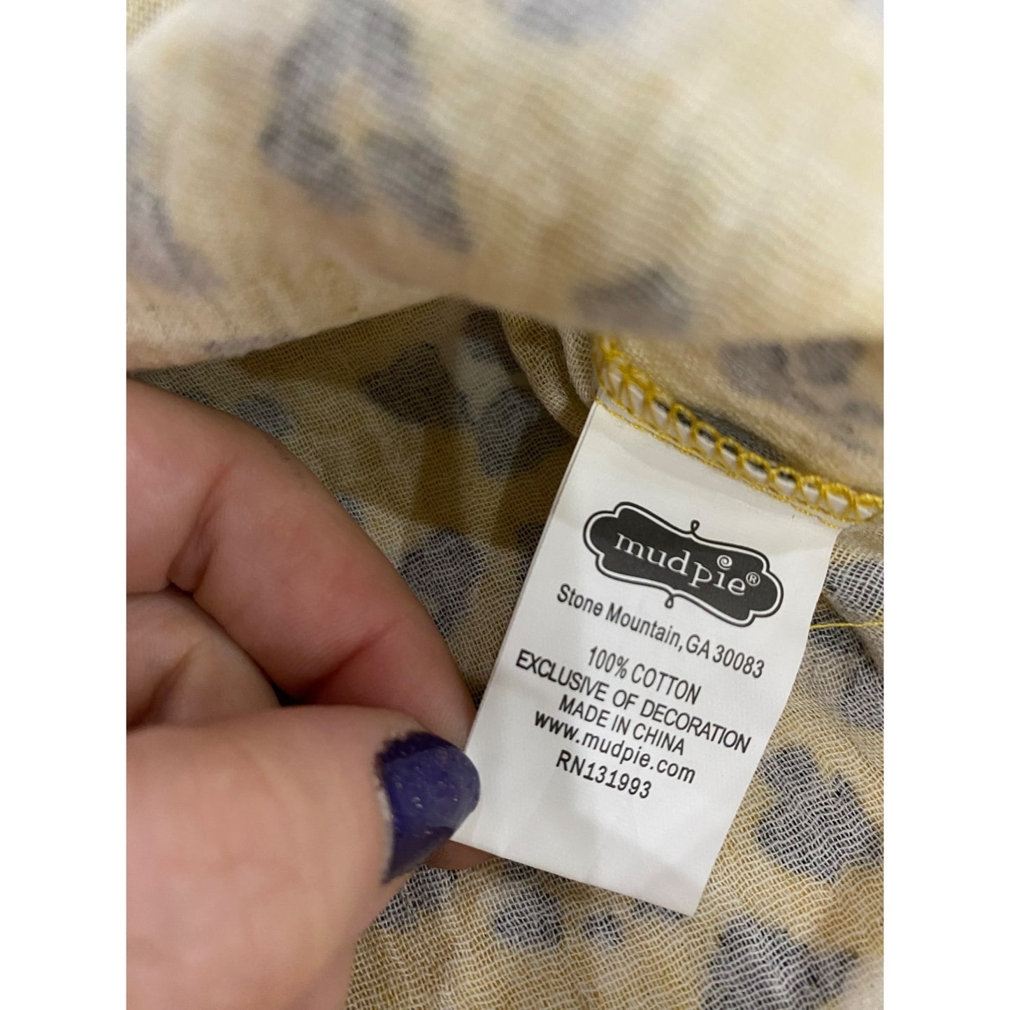 NWT Yellow Leopard Print Baby By Mud Pie #5888