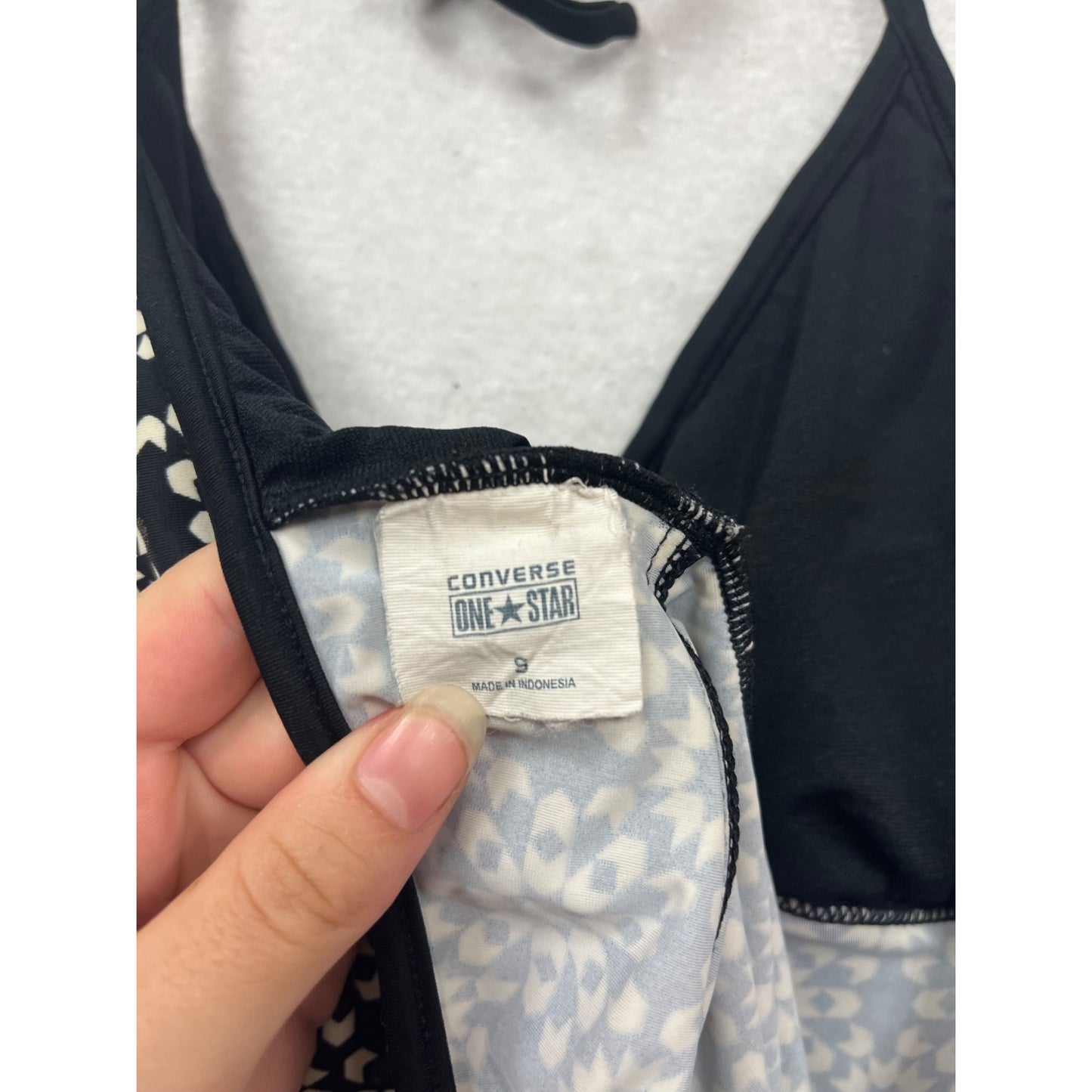 Converse One Star Black & White Halter Tankini Top #256A