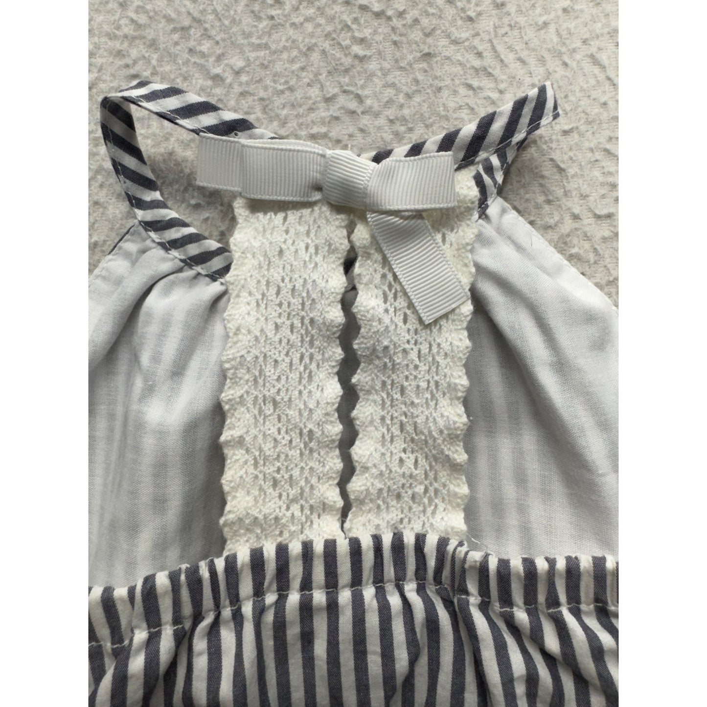 Max Studio Kids Stripe Halter Dress With Ruffle & Button Back Closure #9104