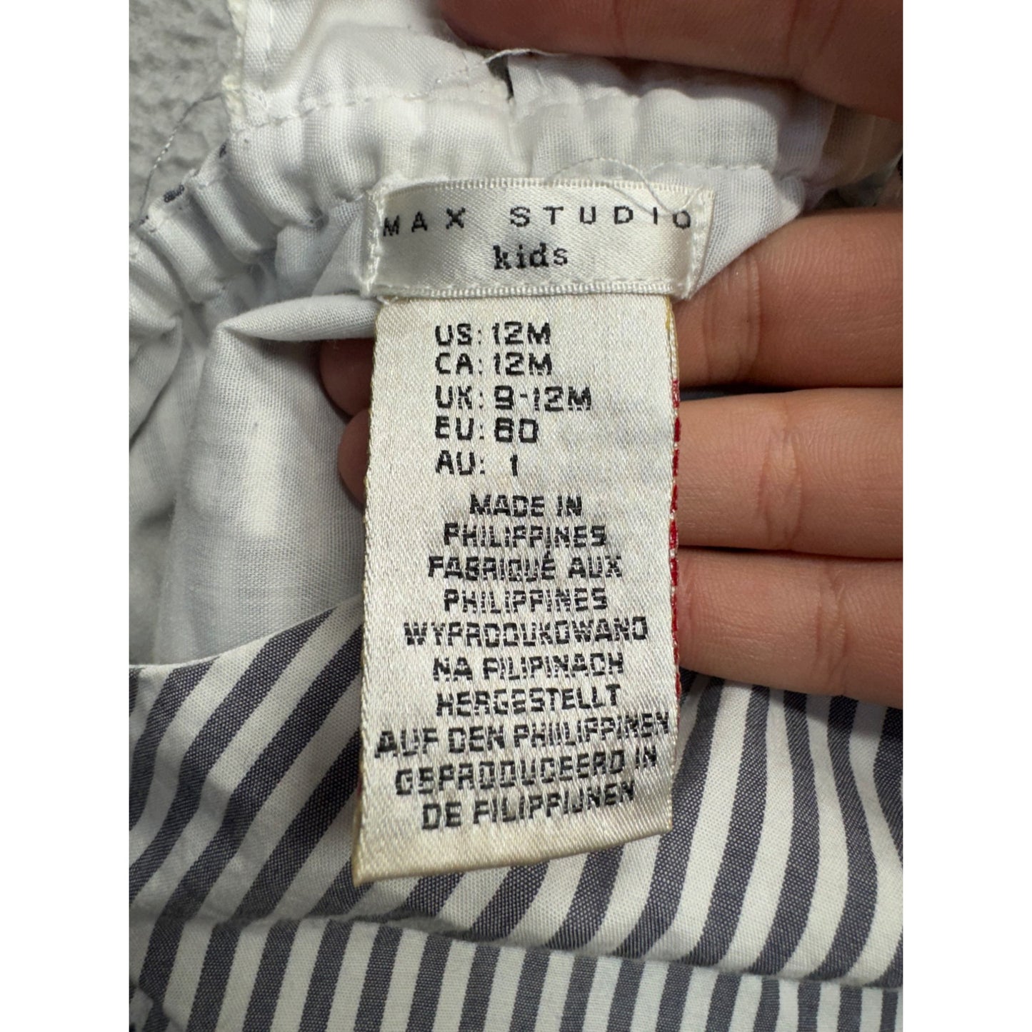Max Studio Kids Stripe Halter Dress With Ruffle & Button Back Closure #9104