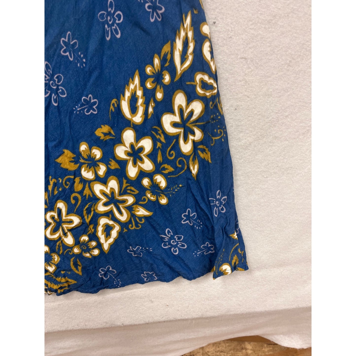 Womens XL Mango Moon Blue & Yellow Floral Dress #8186