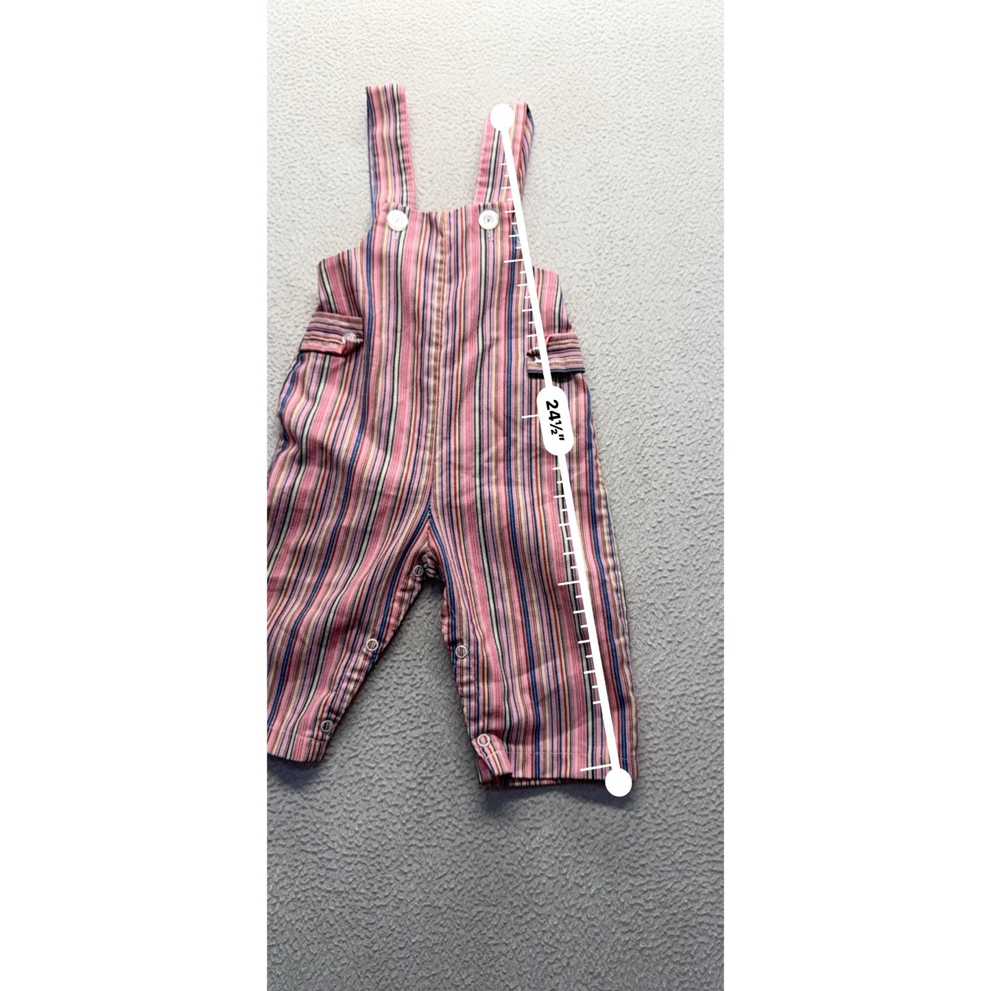 Vintage Striped Baby Overalls #279B