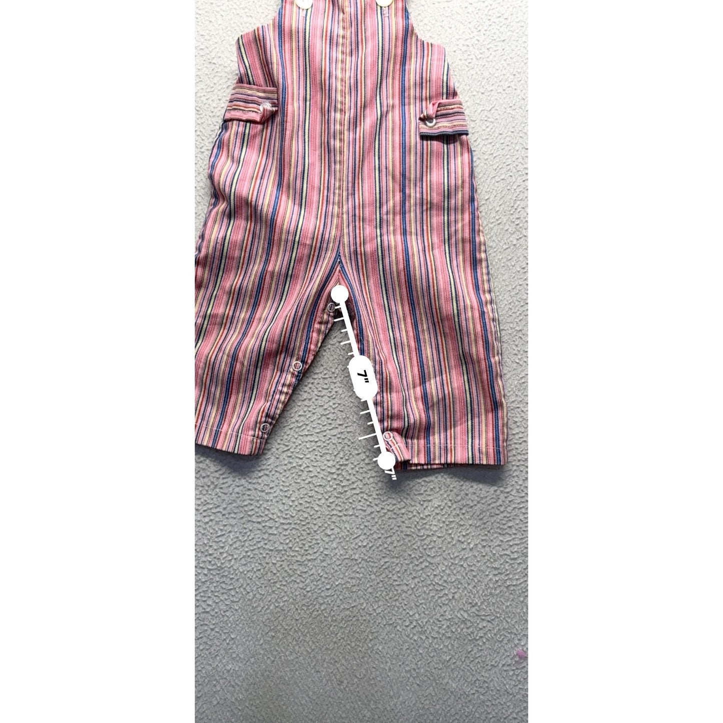 Vintage Striped Baby Overalls #279B