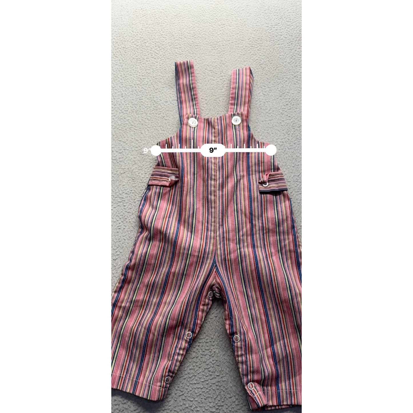 Vintage Striped Baby Overalls #279B