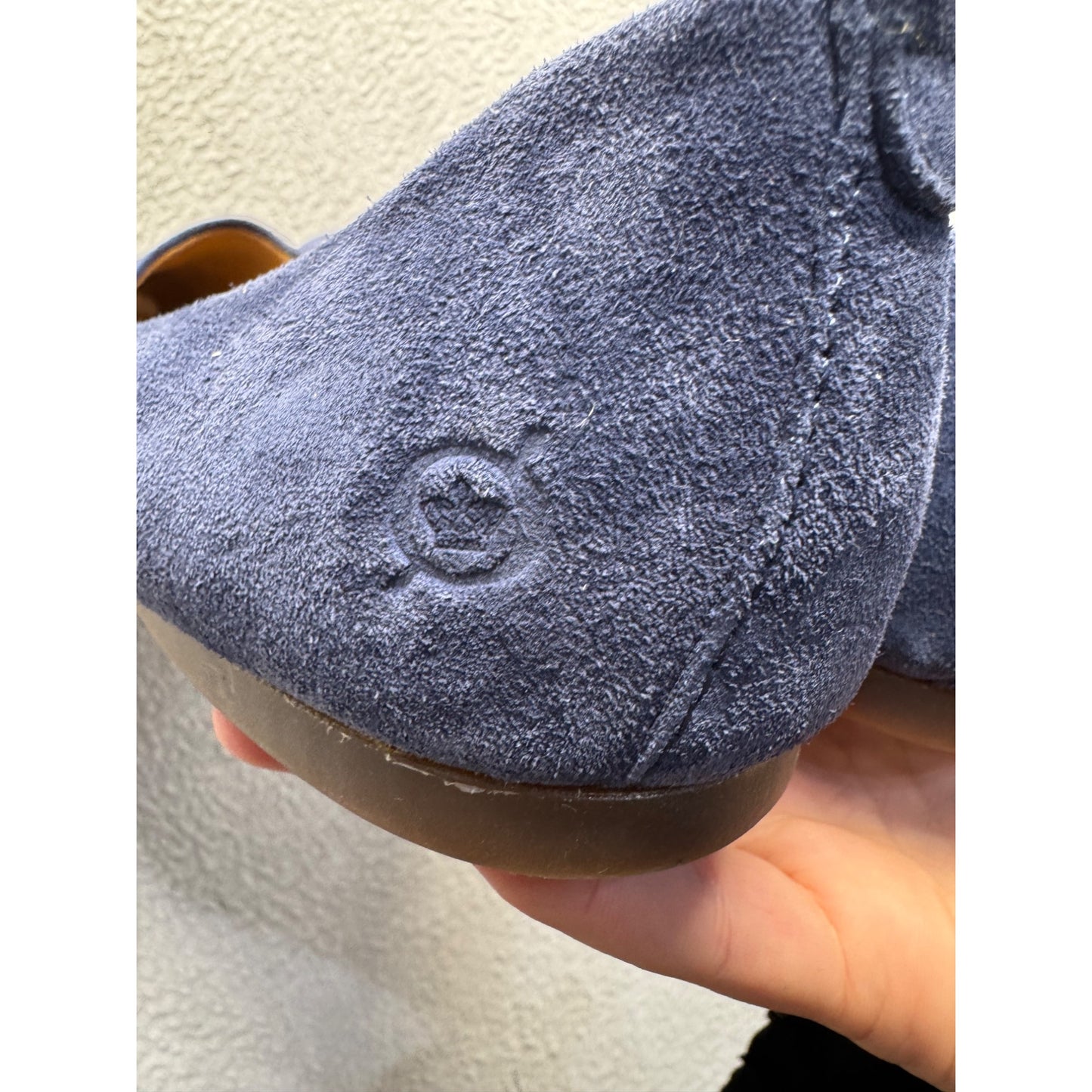 Born Blue Suede Flats Slip-On Shoes 7.5 #9454