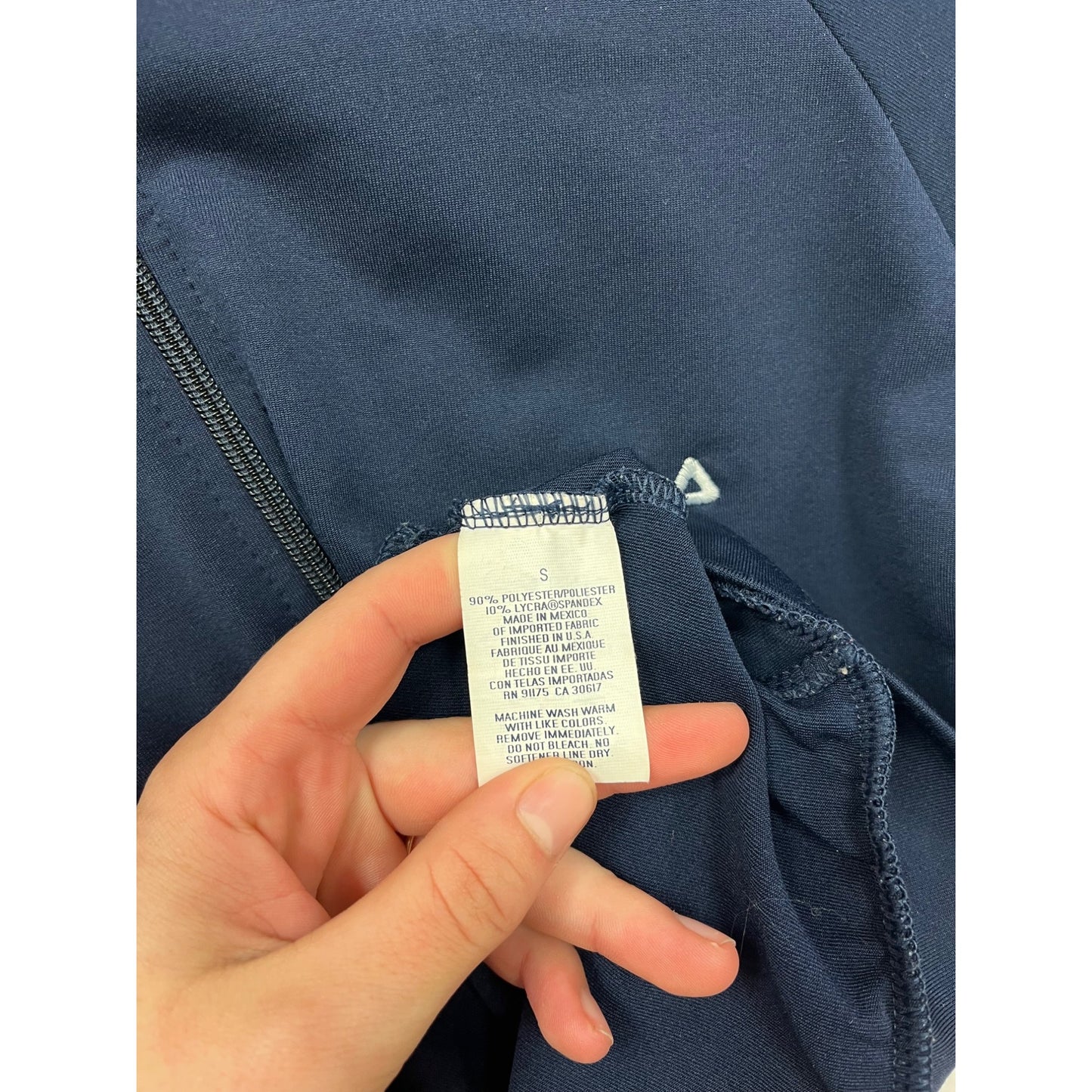 Fila Womens Navy Track Jacket W/ White & Light Blue Stripes #8209