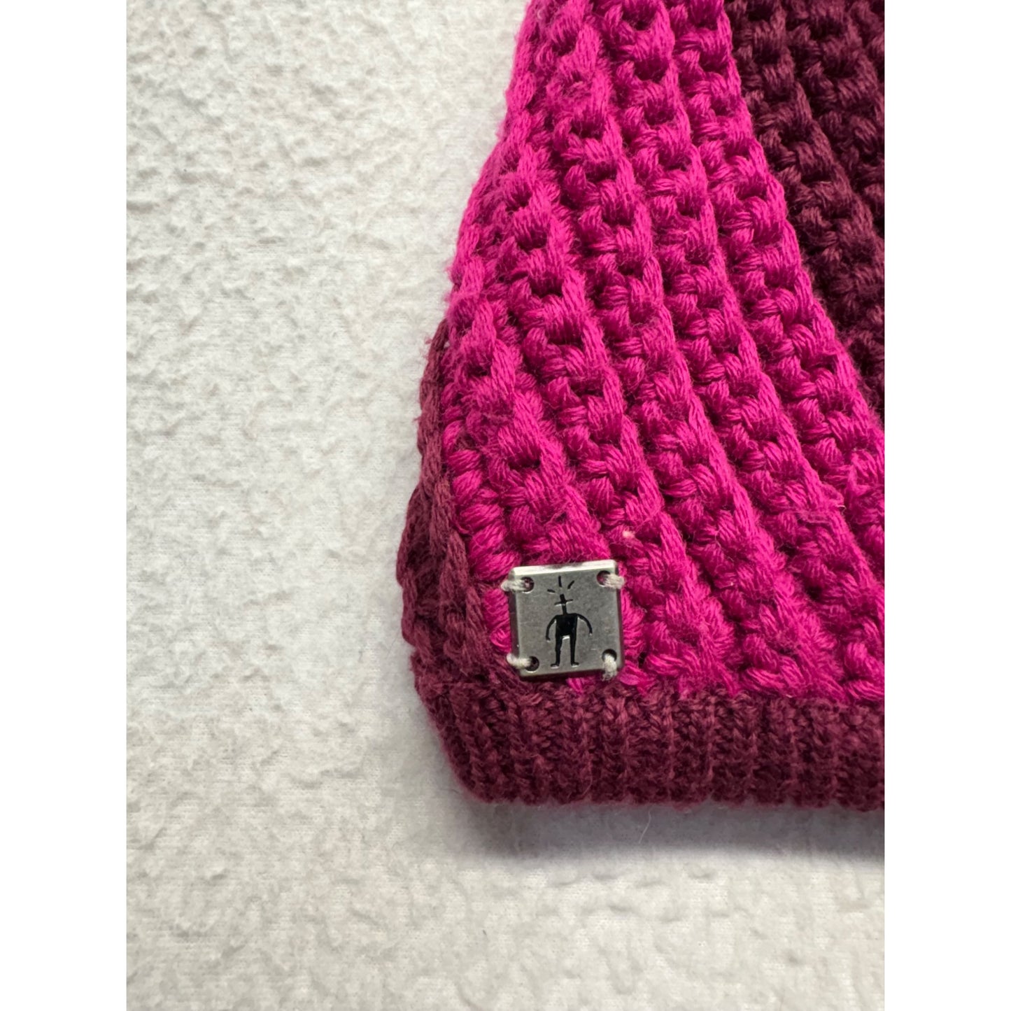 Pink & Burgundy Knit Beanie With Pom-Pom Accent By Smartwool #7547