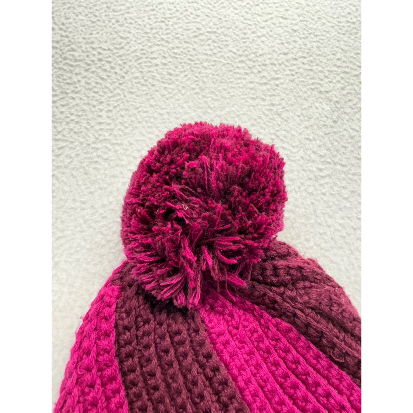 Pink & Burgundy Knit Beanie With Pom-Pom Accent By Smartwool #7547