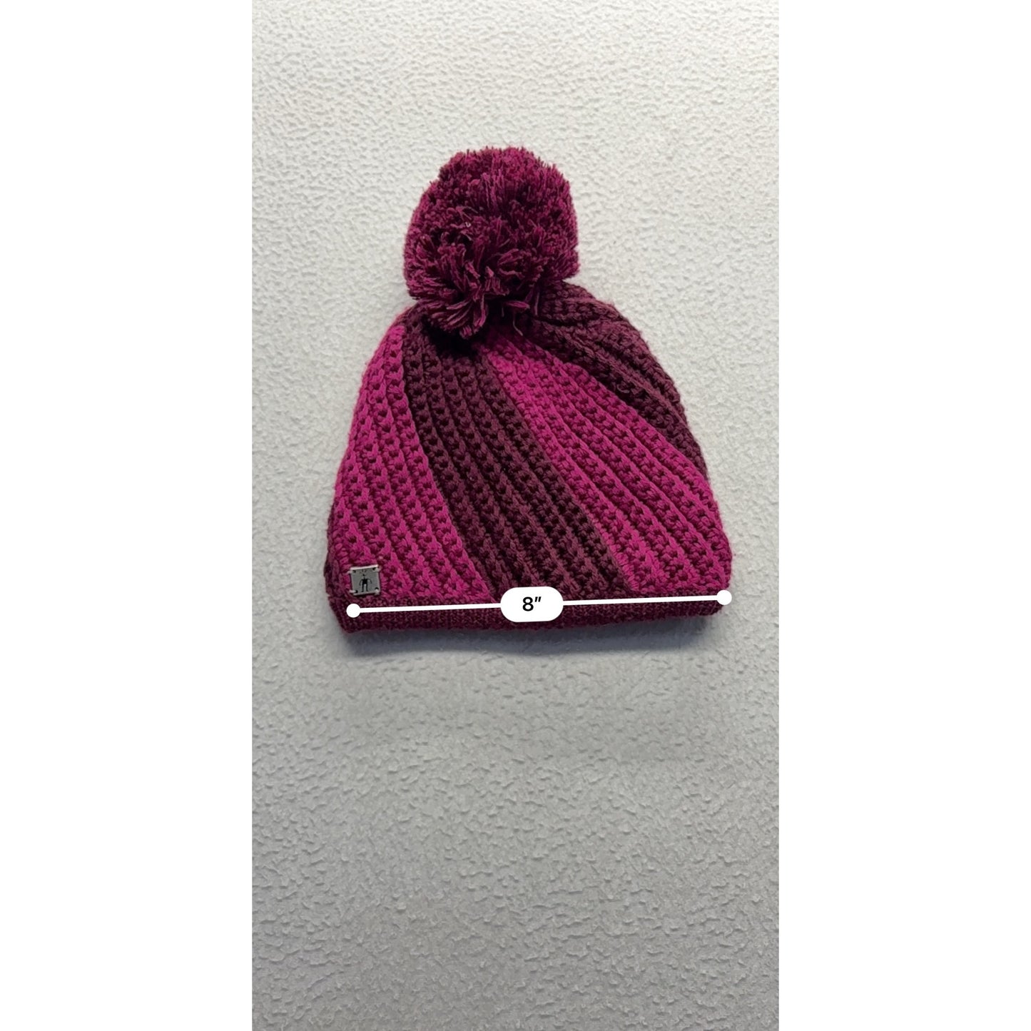 Pink & Burgundy Knit Beanie With Pom-Pom Accent By Smartwool #7547