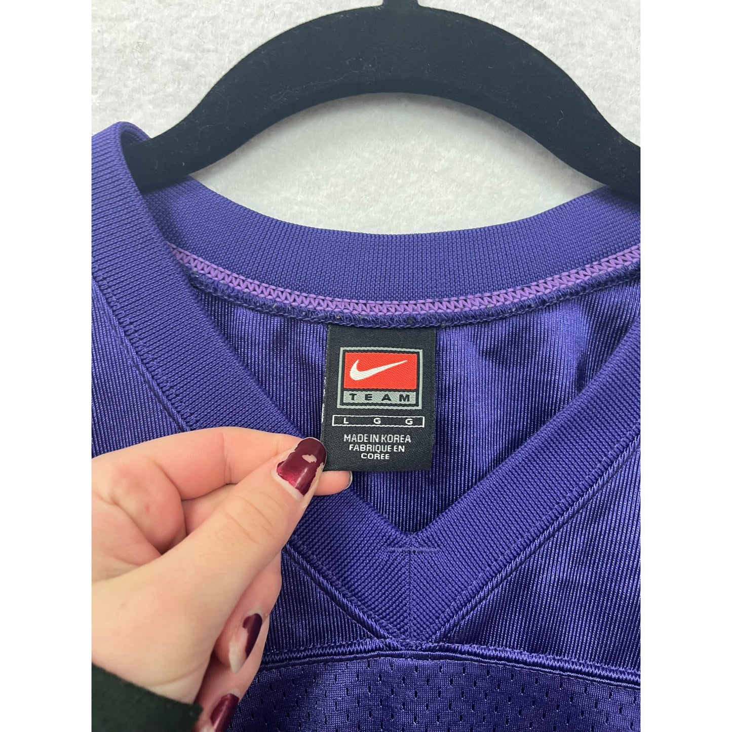 Men’s Large Nike Team Purple Varsity Football Jersey #6278