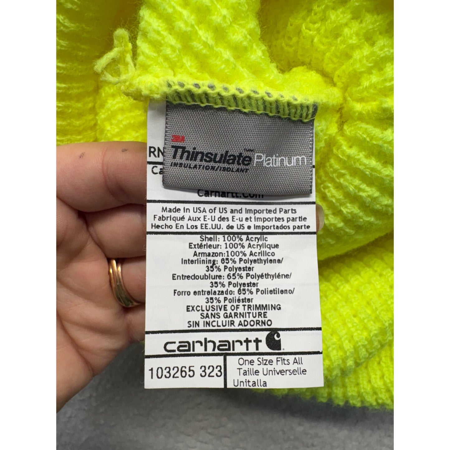 Carhartt Neon Yellow Knit Beanie #7670