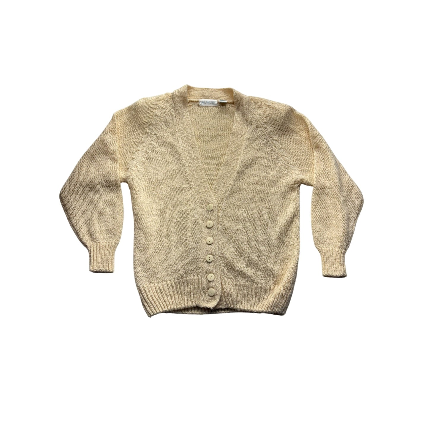 Vintage J&L Sport Cream Button-Up Cardigan Sweater #7530