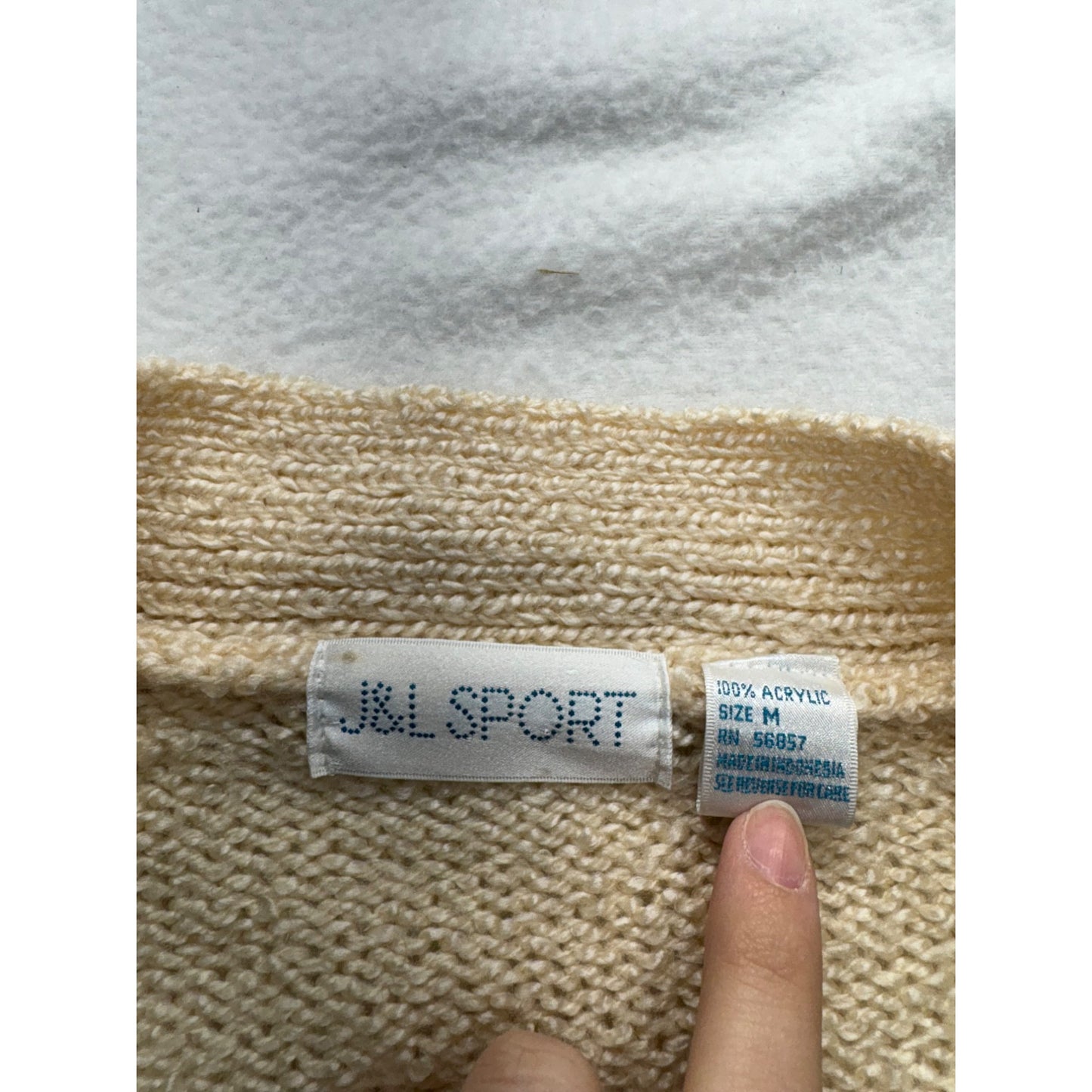 Vintage J&L Sport Cream Button-Up Cardigan Sweater #7530