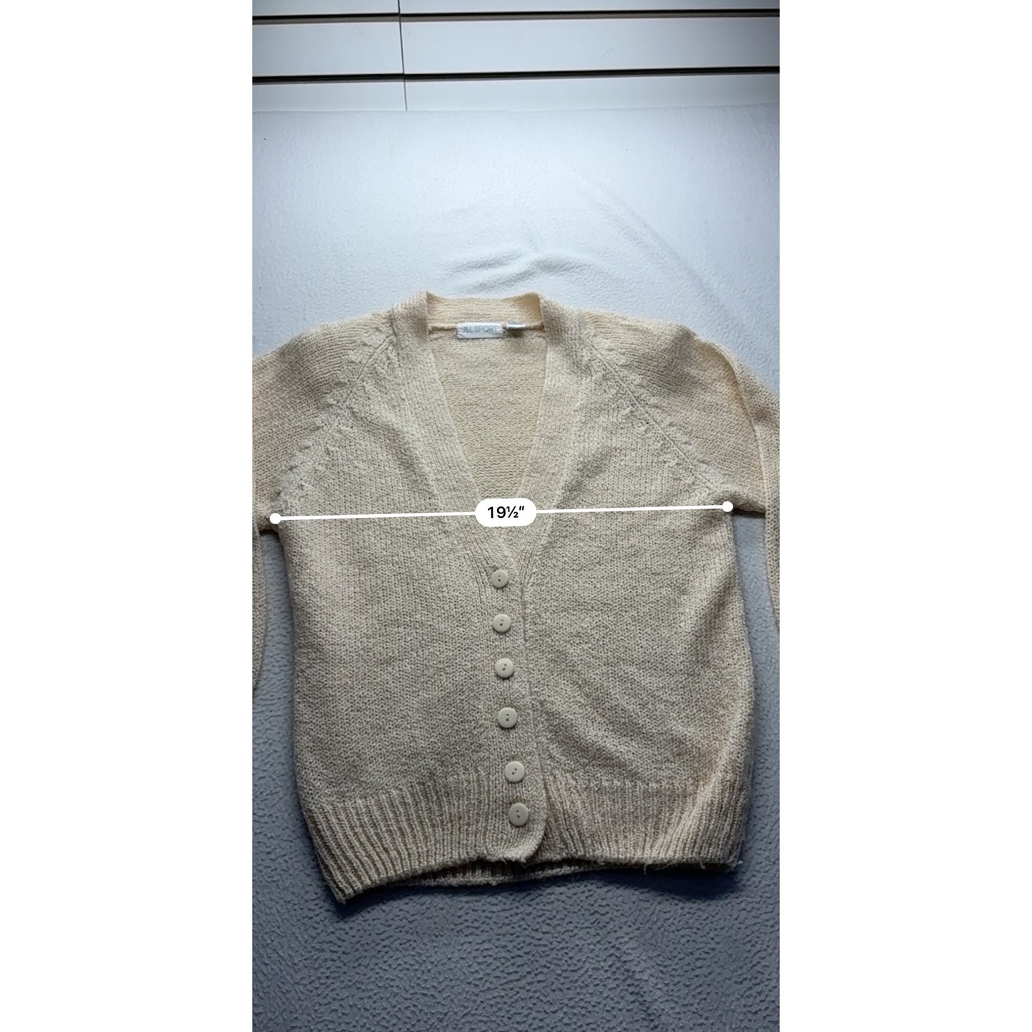 Vintage J&L Sport Cream Button-Up Cardigan Sweater #7530