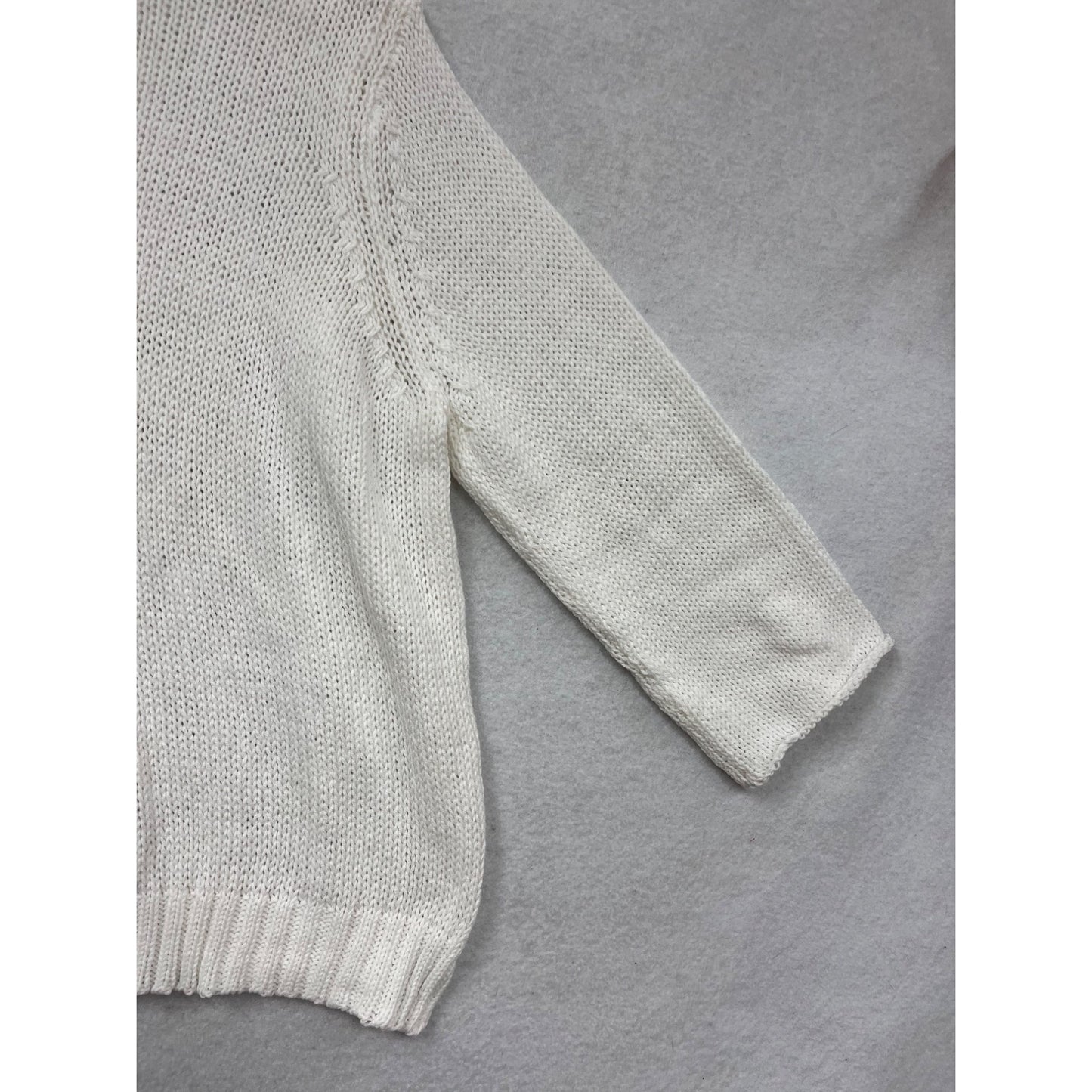 Wooden Ships Sweater 3/4 Sleeve White #930A