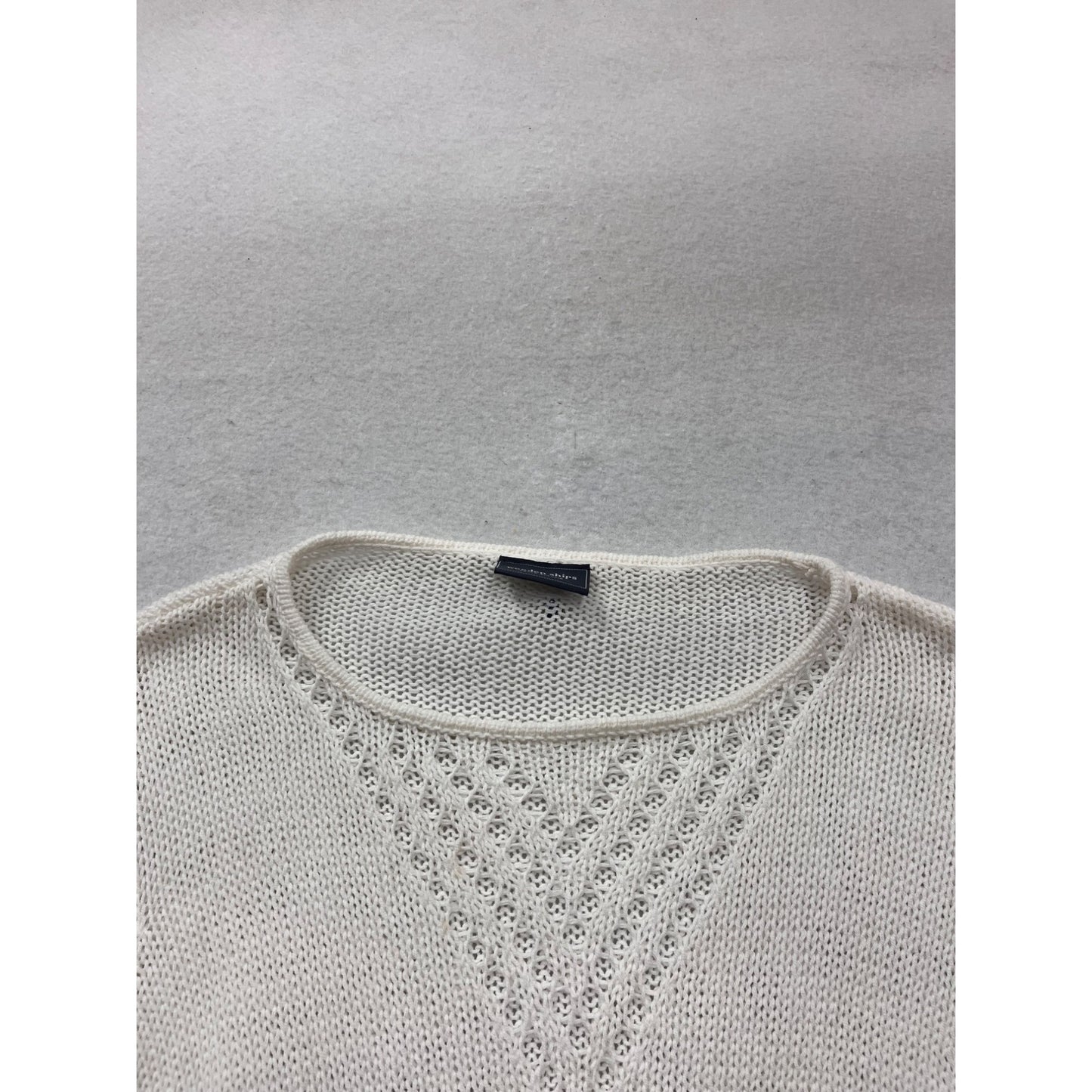 Wooden Ships Sweater 3/4 Sleeve White #930A