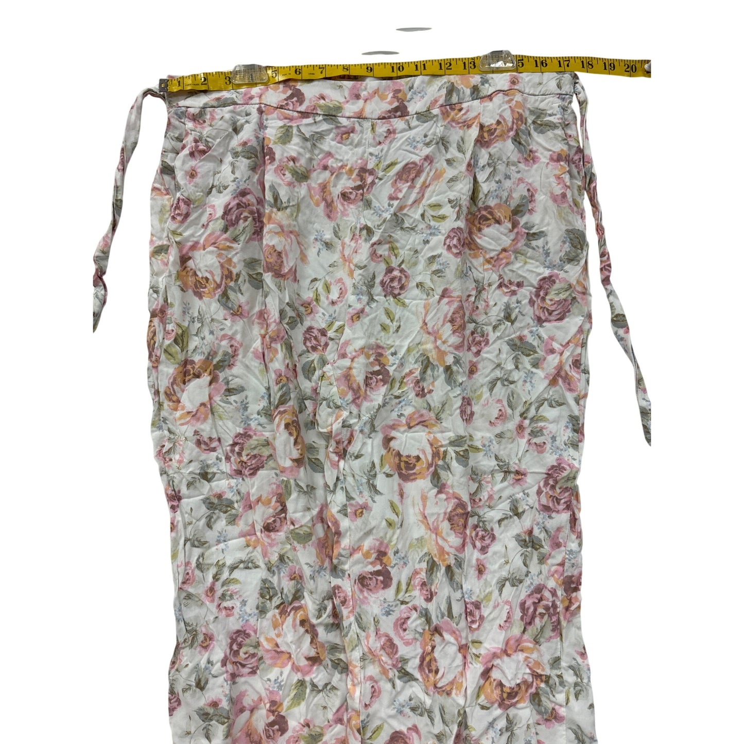 Floral Wide-Leg Rayon Pants With Tie Waist #6981