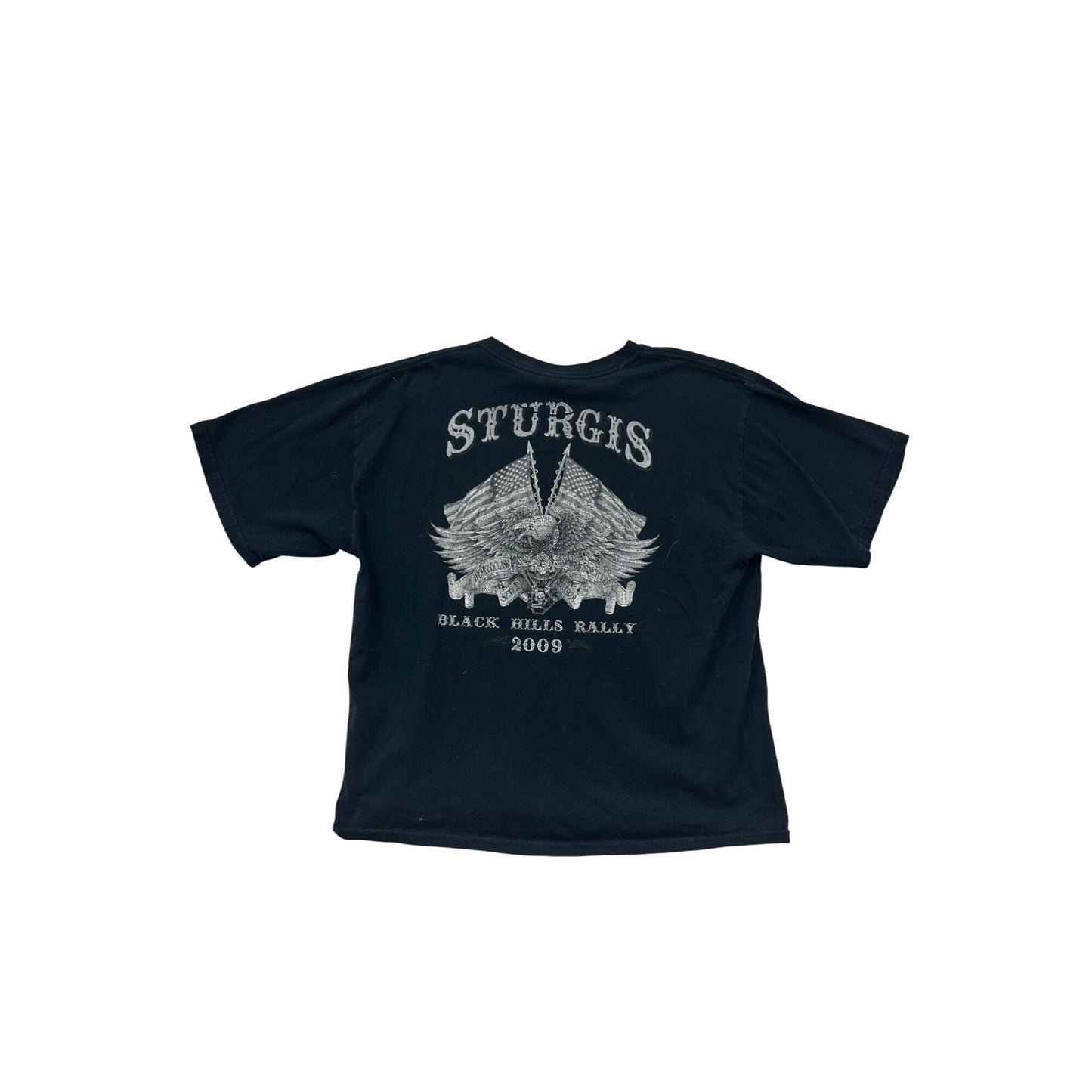 Vintage Gildan Sturgis 2009 Black Hills Rally T-Shirt Mens L #8269
