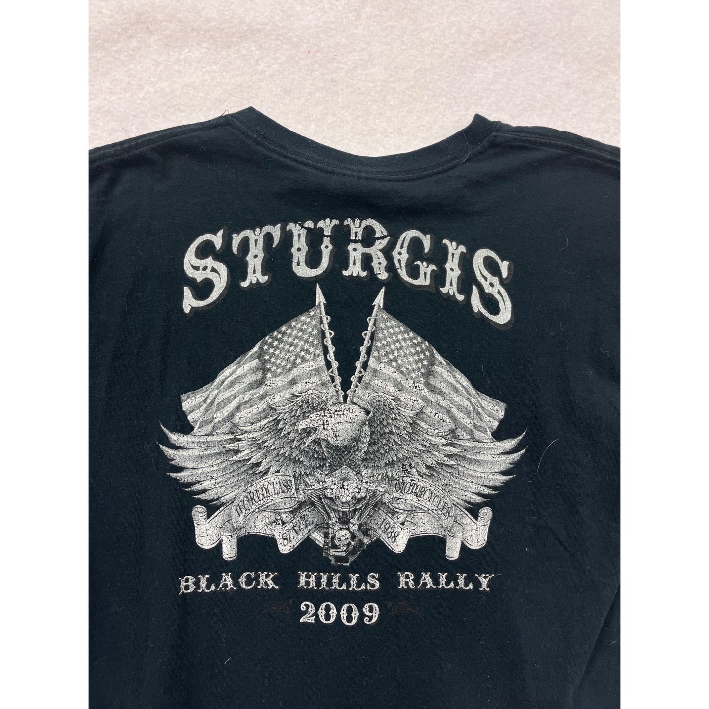 Vintage Gildan Sturgis 2009 Black Hills Rally T-Shirt Mens L #8269