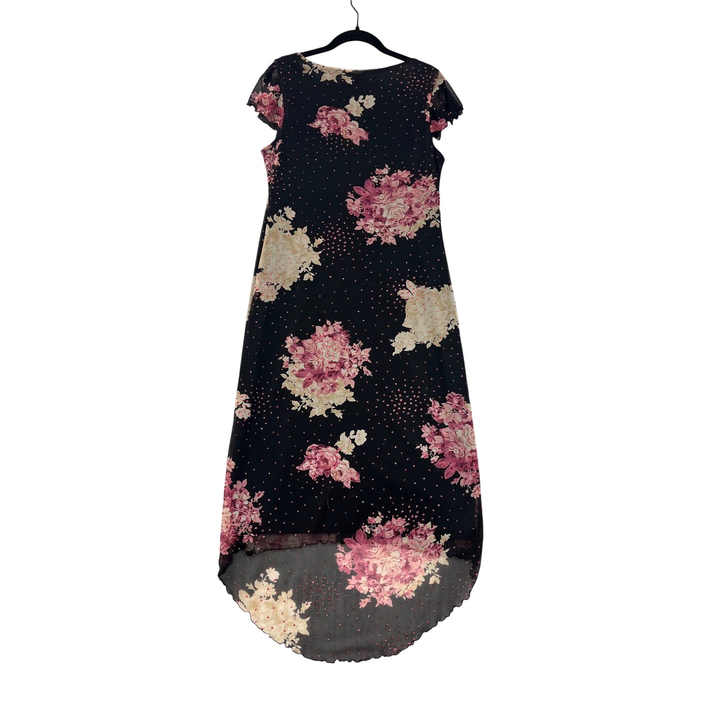 Womens AGB Black Floral High-Low Dress Size 10 #8163